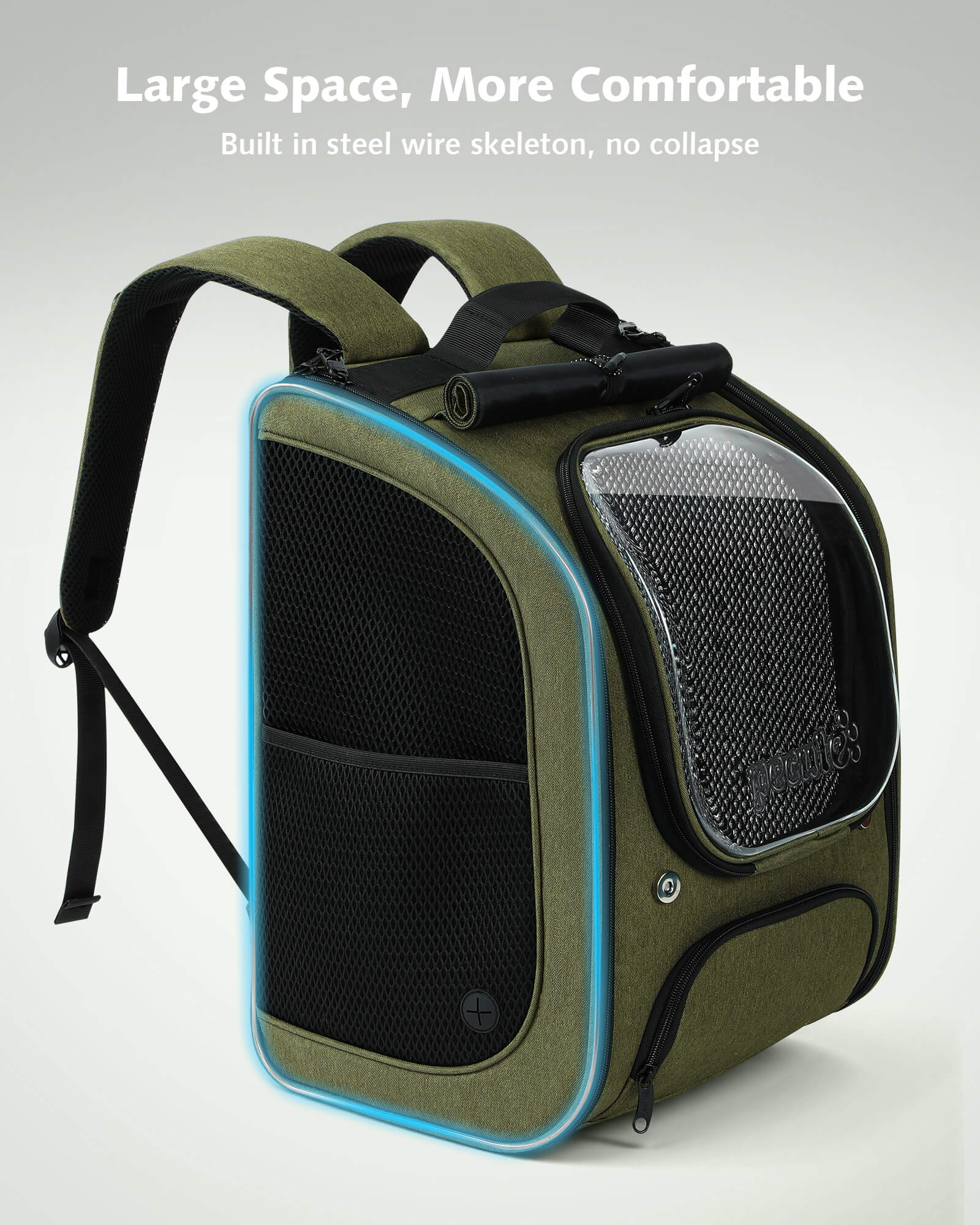 Pecute Expandable Bubble Cat Backpack Carrier Large Space Breathable Cat Carrier