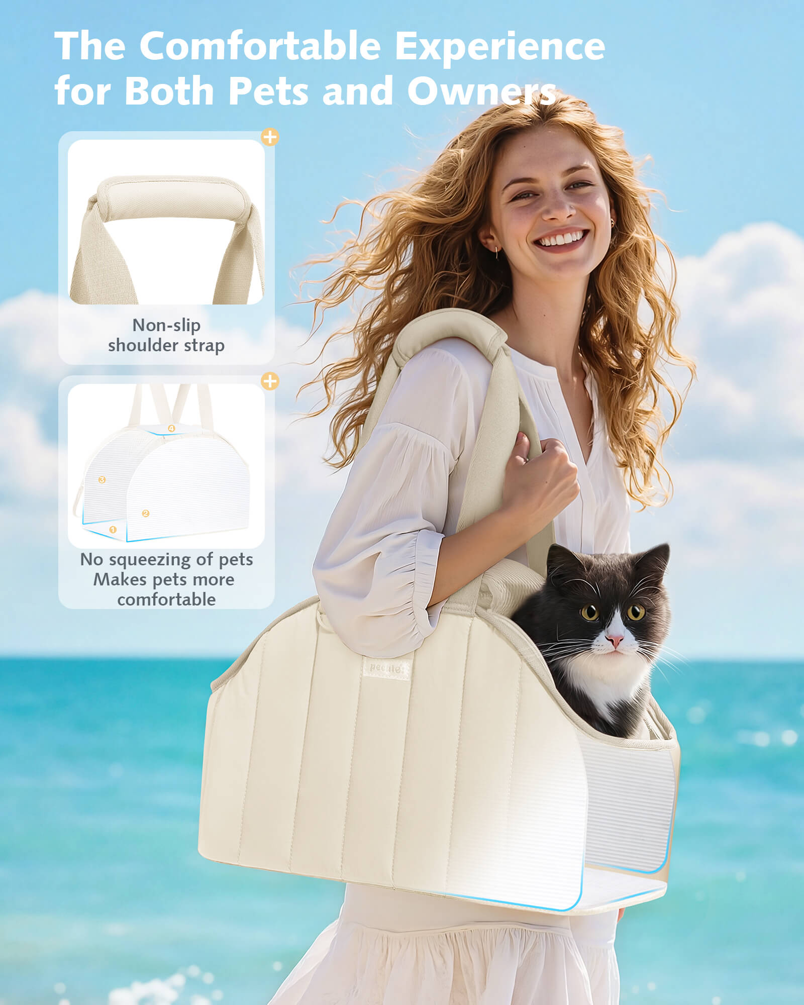 Pecute Ultra-Light Stylish Pet Shoulder Handbag Cat Carrier Bag