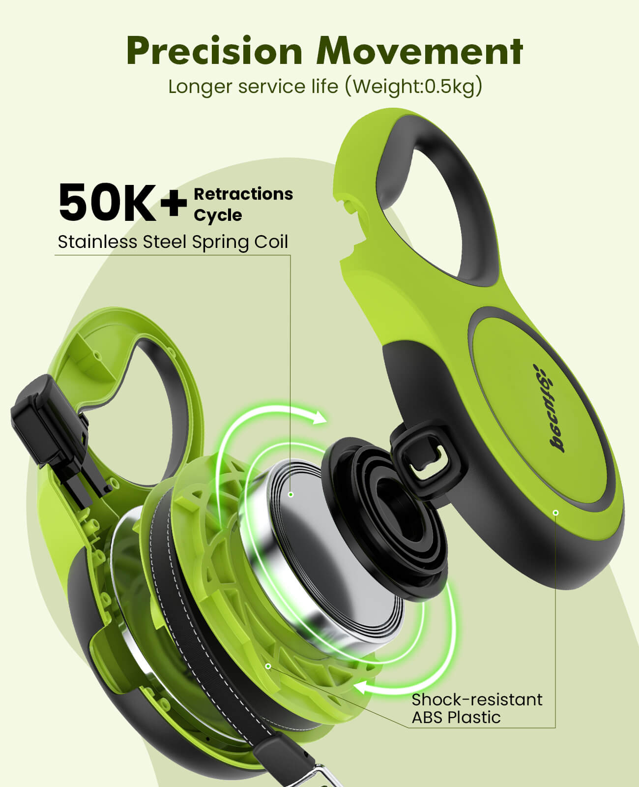 Pecute 2025 New 8m Dog Lead Retractable Dog Leash with Poo Bag Holder