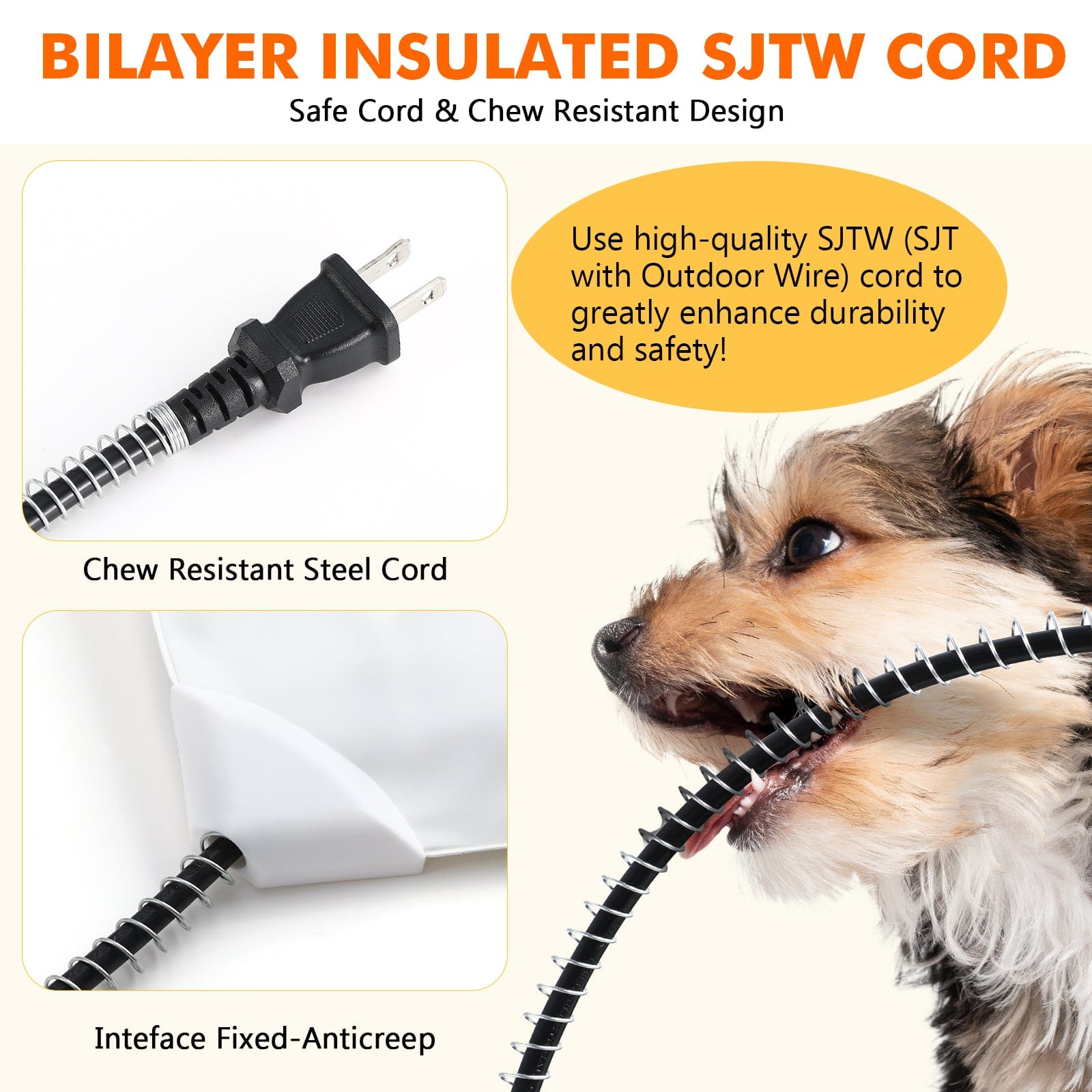 Cuscinetto termico per animali domestici Pecute Riscaldamento a temperatura costante Sicurezza elettrica