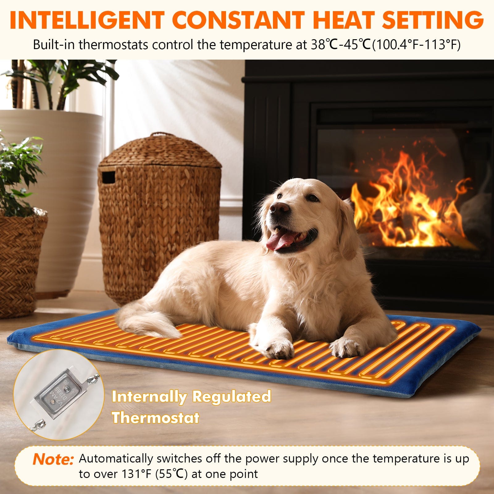 Cuscinetto termico per animali domestici Pecute Riscaldamento a temperatura costante Sicurezza elettrica