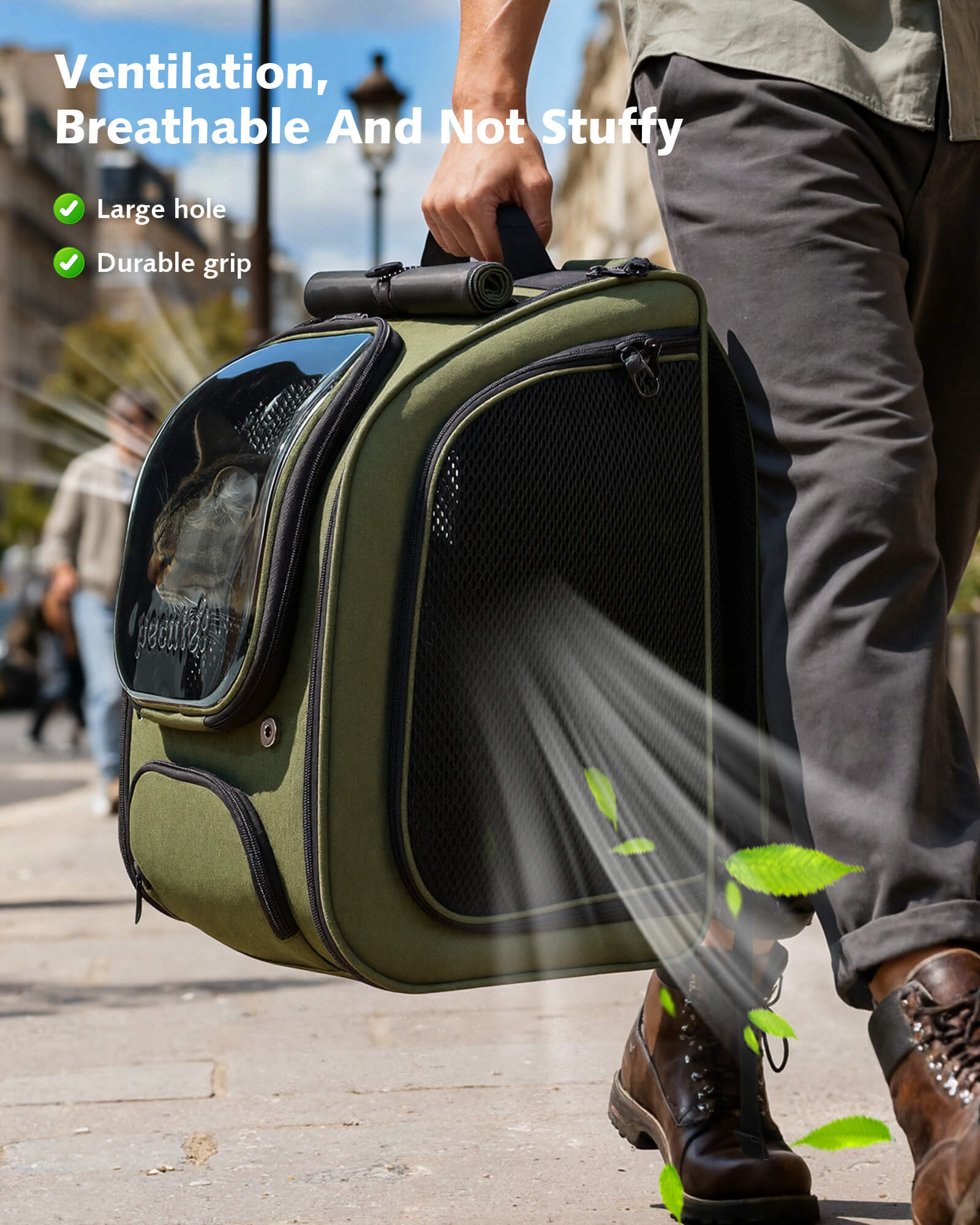 Pecute Expandable Bubble Cat Backpack Carrier Large Space Breathable Cat Carrier