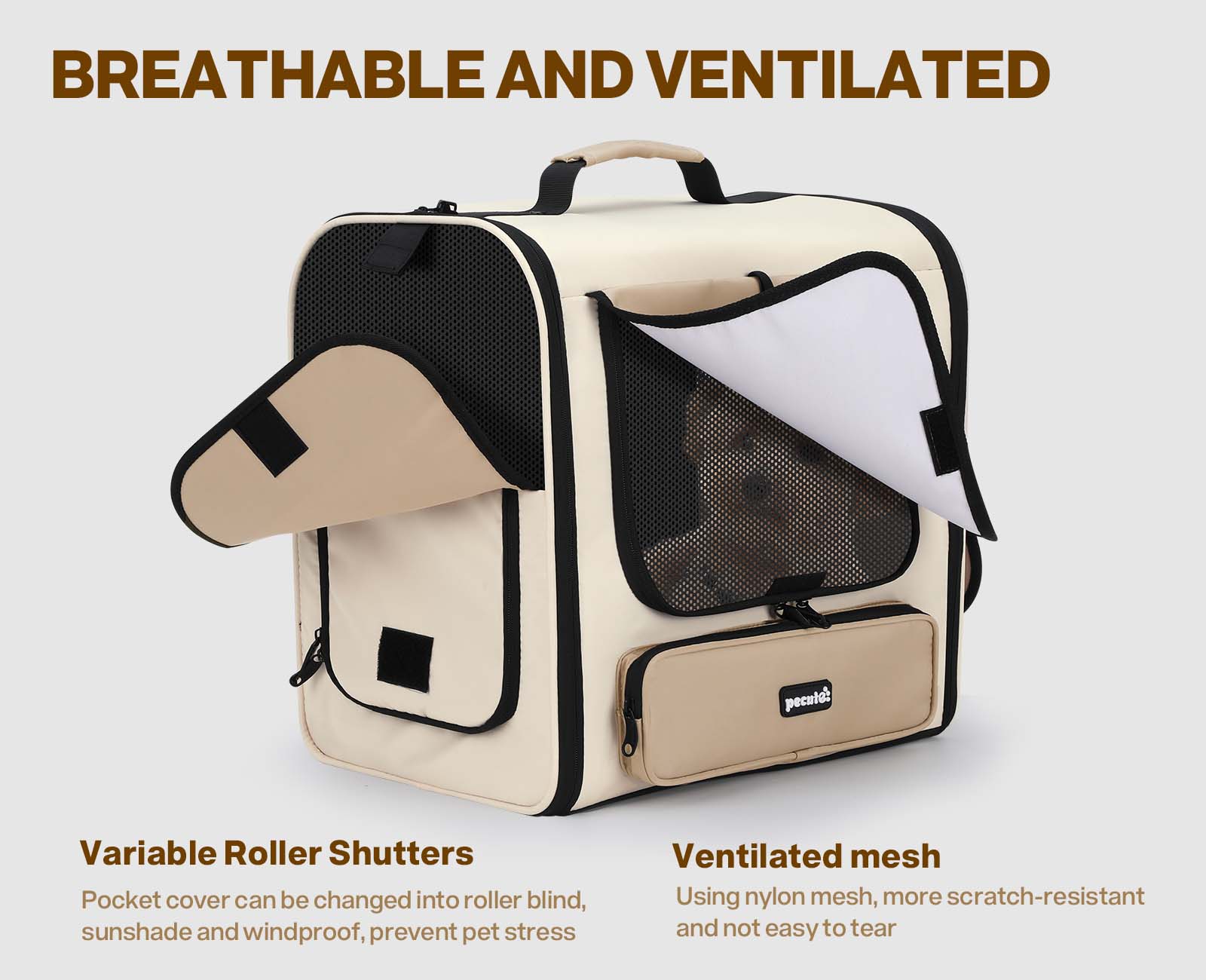 Pecute Hardtop Widened Pet Carrier Backpack Dog Backpack