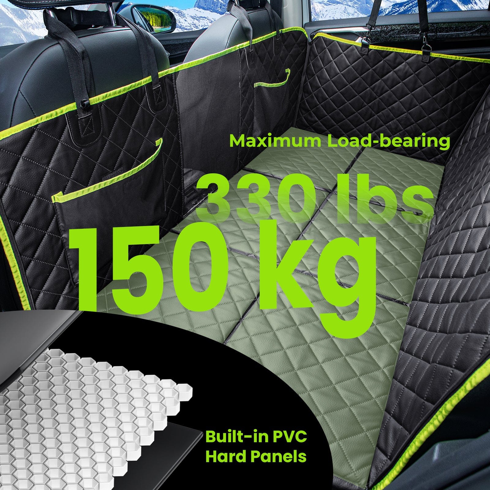 Pecute 2025 Upgrade Dog Car Seat Cover&Extender&Barriers 3 in 1 Up to 150kg