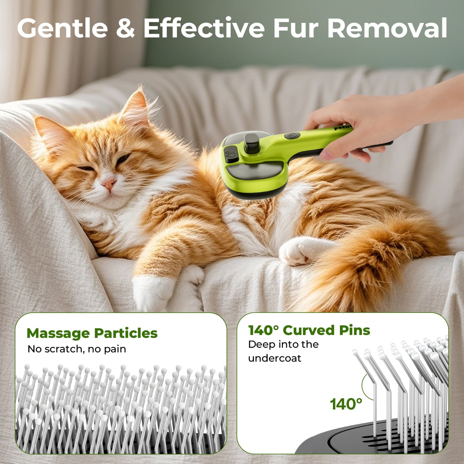 Pecute Steam Cat Brush Self-Cleaning Grooming with 2 Water Spray Modes