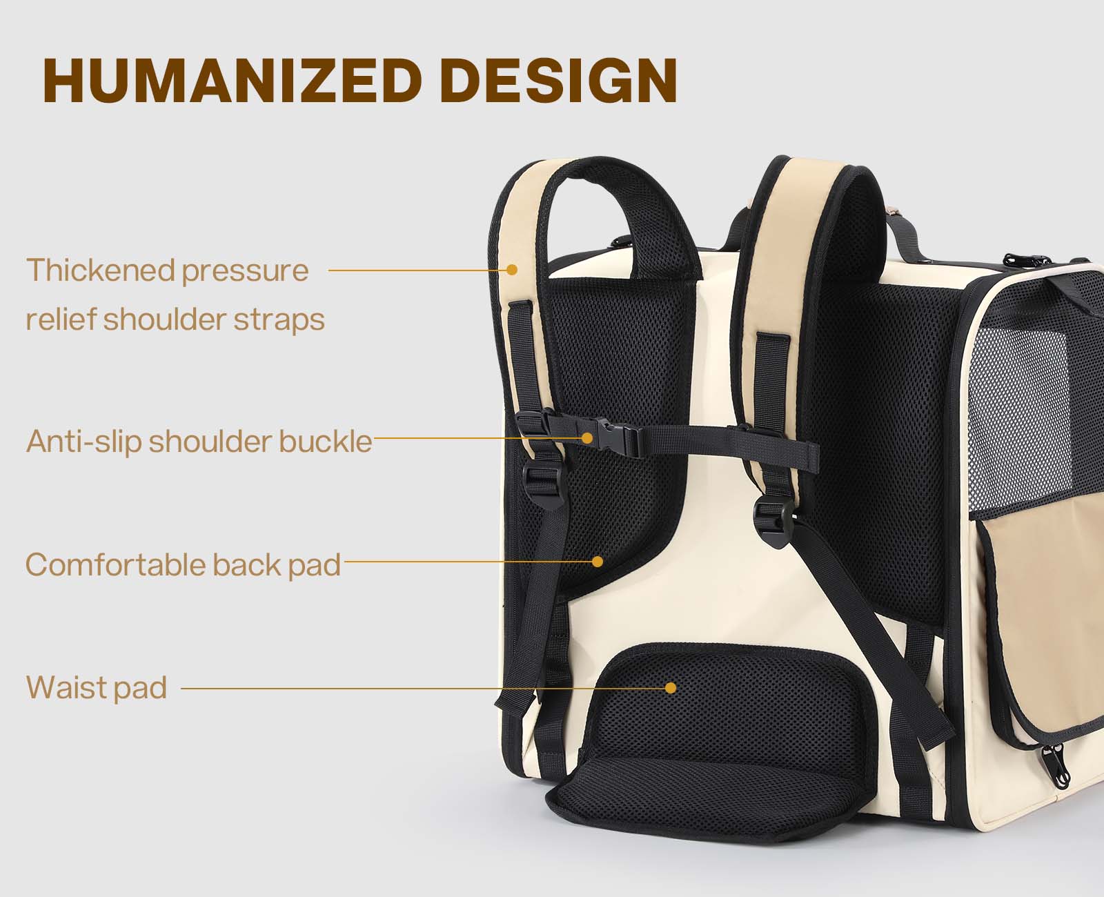 Pecute Hardtop Widened Pet Carrier Backpack Dog Backpack