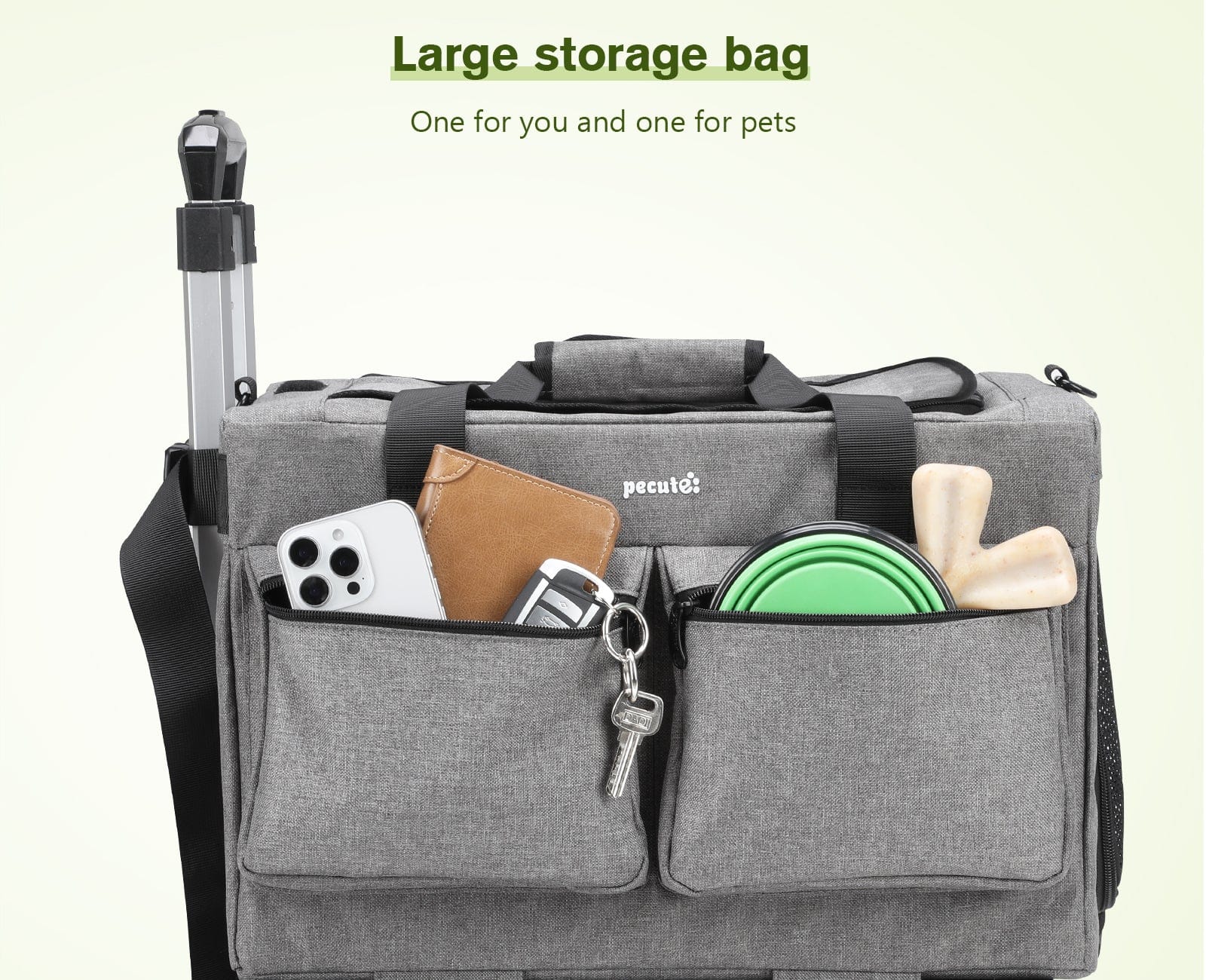 Borsa trolley Pecute con telaio integrato rimovibile