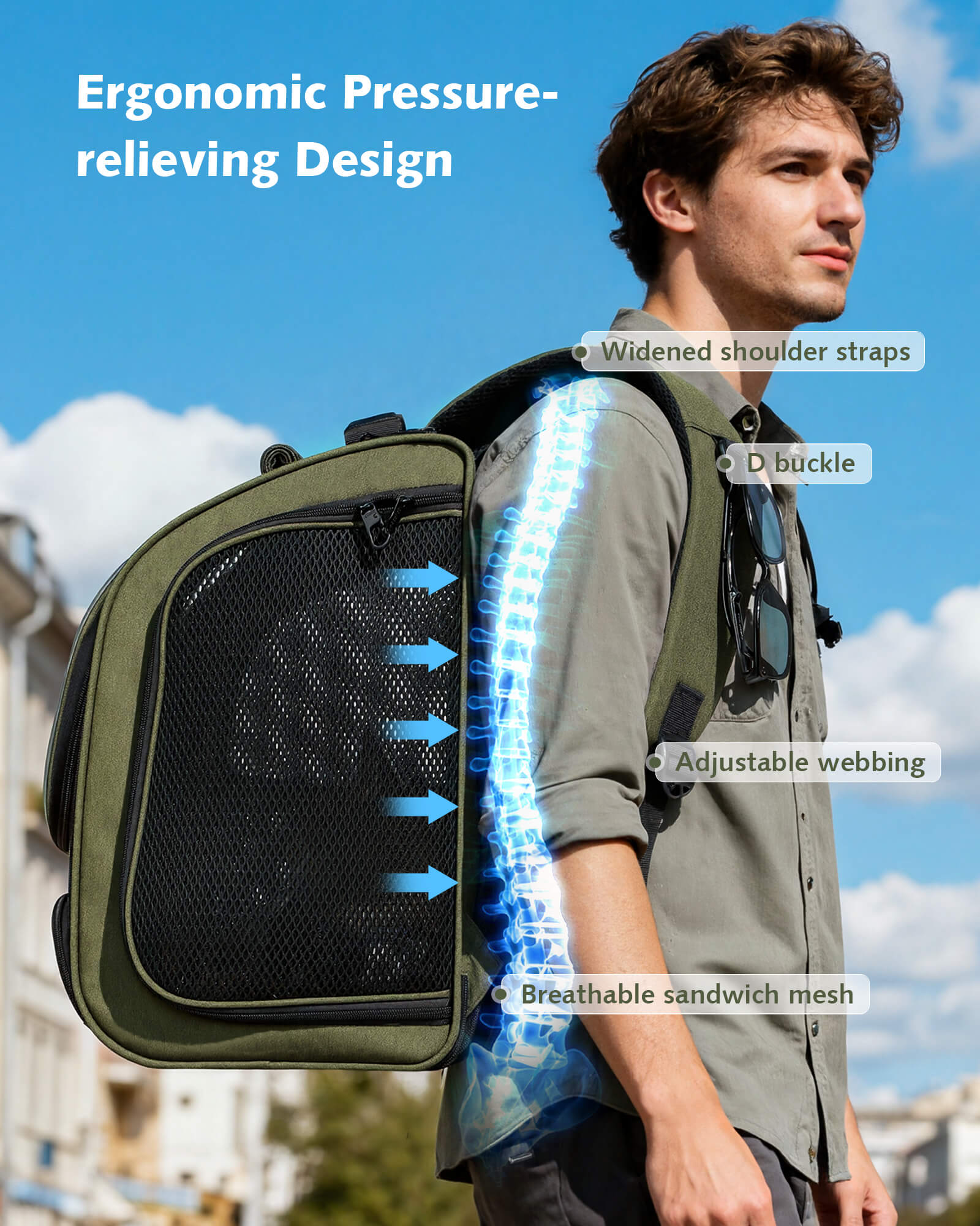 Pecute Expandable Bubble Cat Backpack Carrier Large Space Breathable Cat Carrier