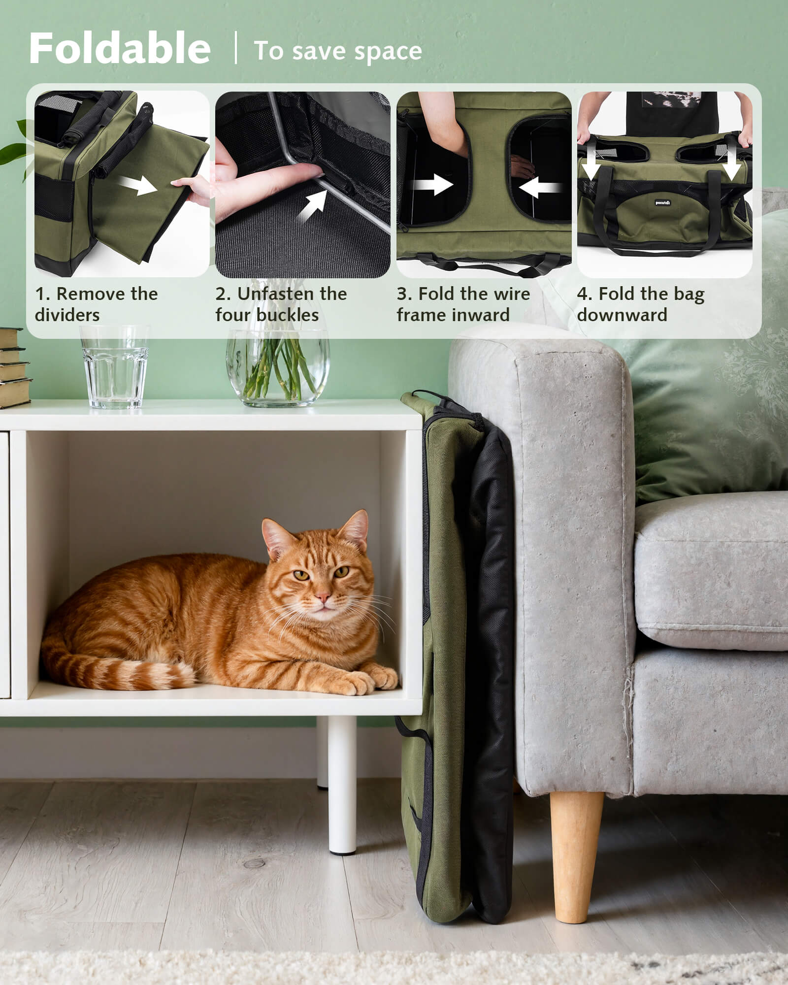 Pecute Cat Dual-Compartment Frame Handbag