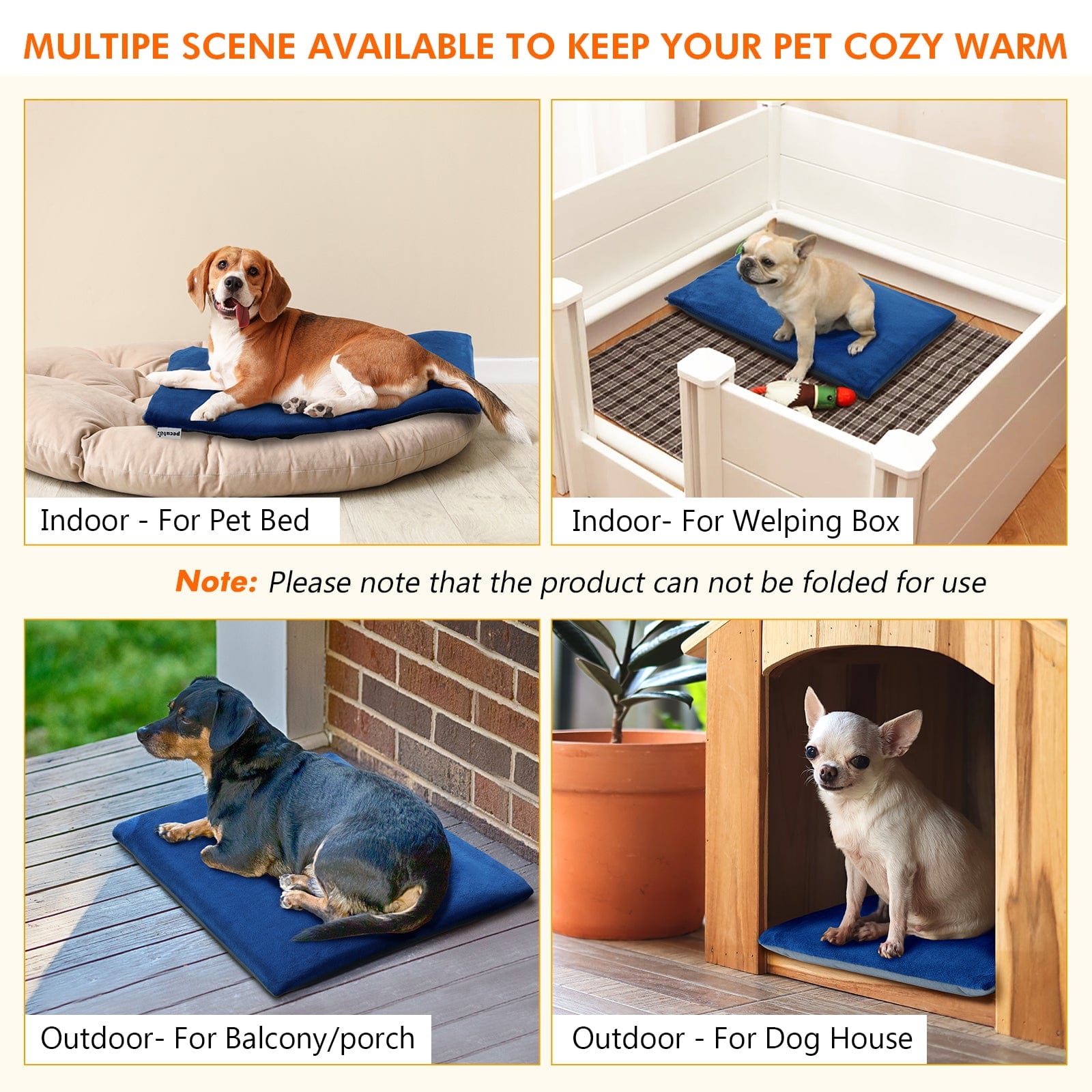 Cuscinetto termico per animali domestici Pecute Riscaldamento a temperatura costante Sicurezza elettrica