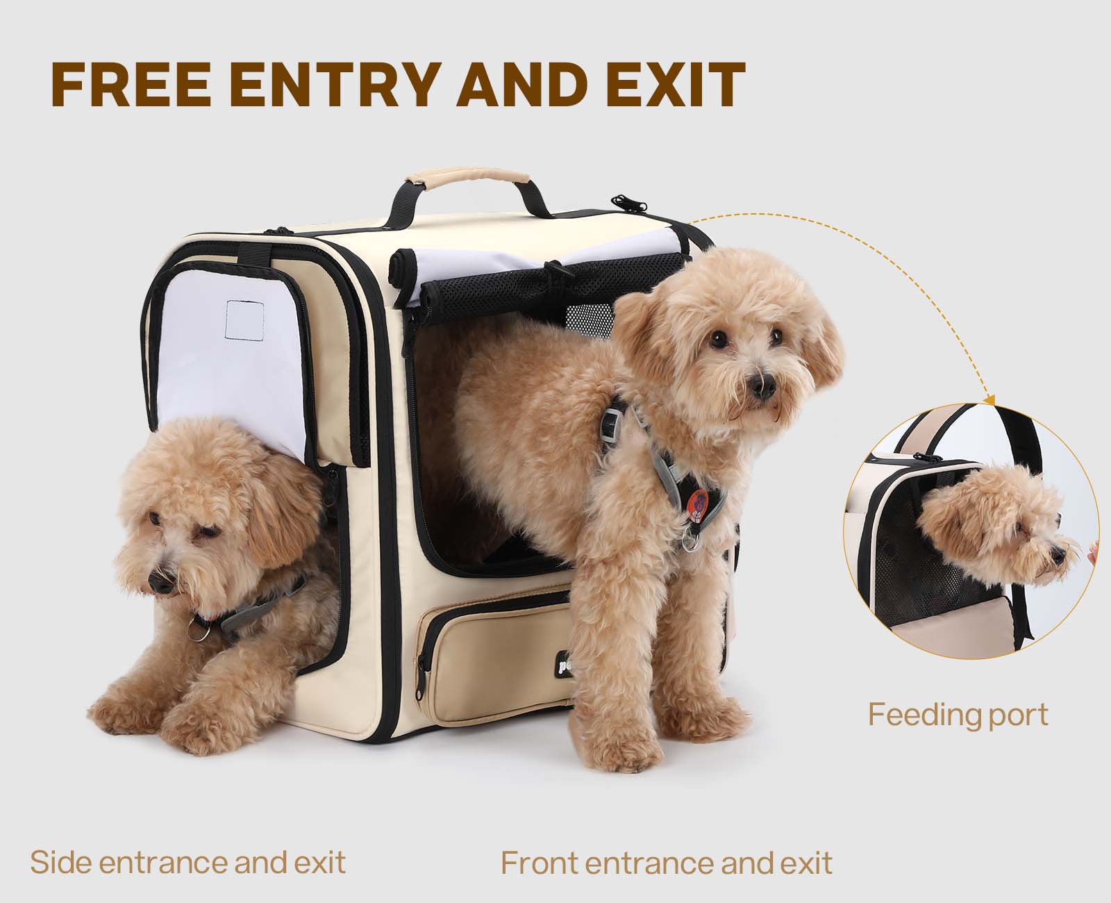 Pecute Hardtop Widened Pet Carrier Backpack Dog Backpack