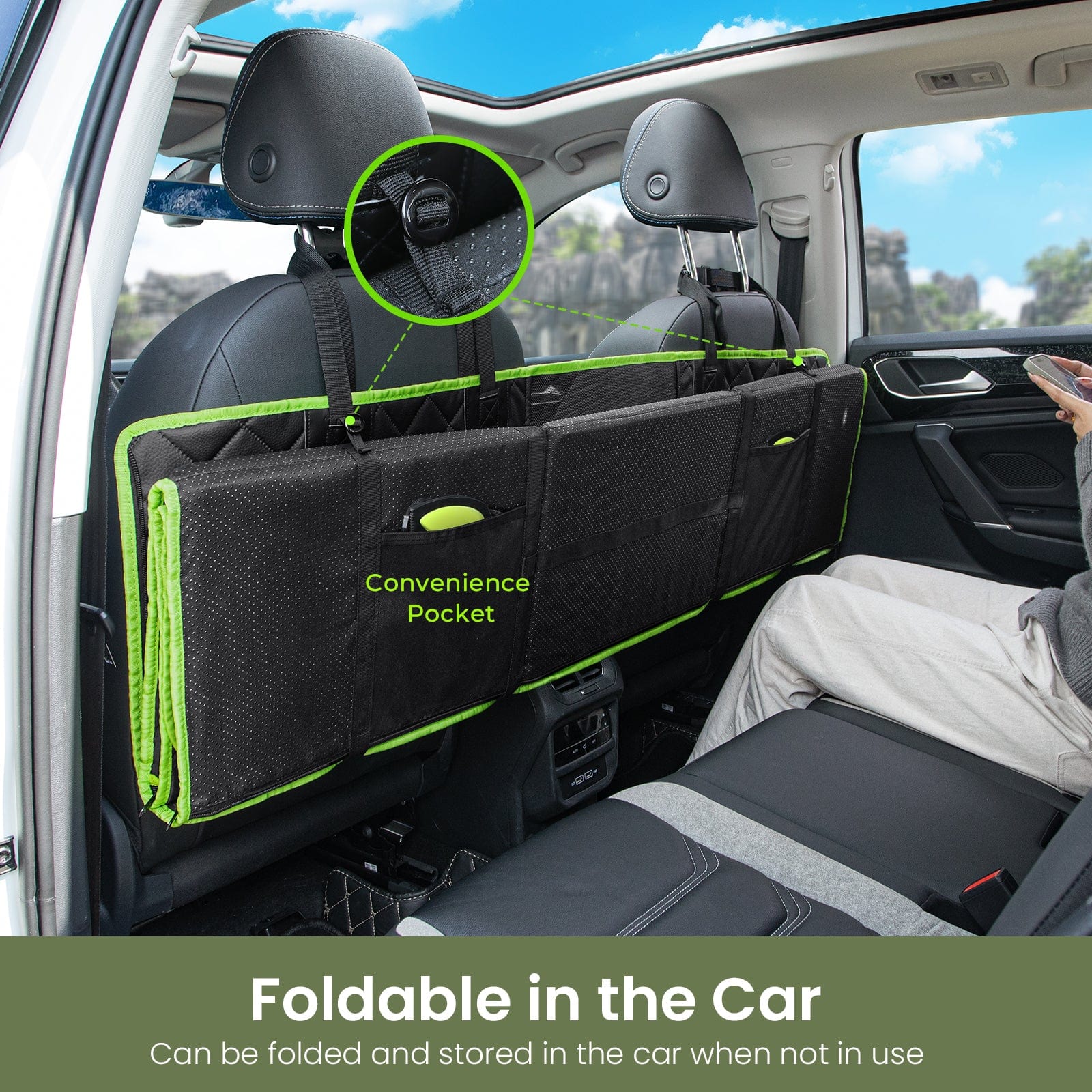 Pecute 2025 Upgrade Dog Car Seat Cover&Extender&Barriers 3 in 1 Up to 150kg