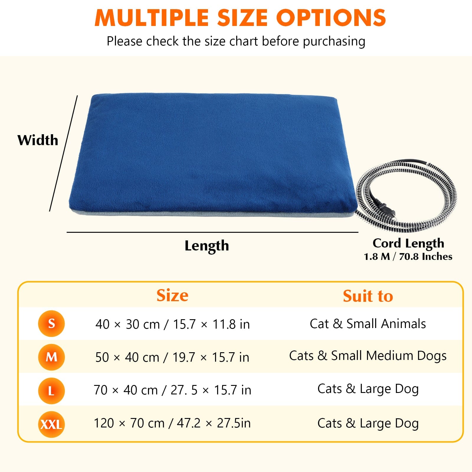 Cuscinetto termico per animali domestici Pecute Riscaldamento a temperatura costante Sicurezza elettrica