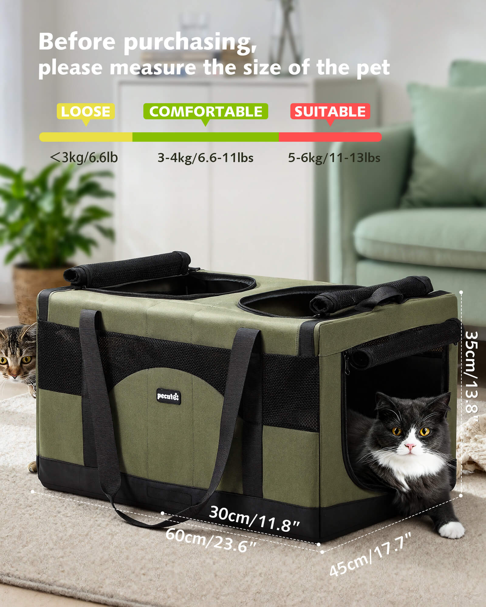 Pecute Cat Dual-Compartment Frame Handbag