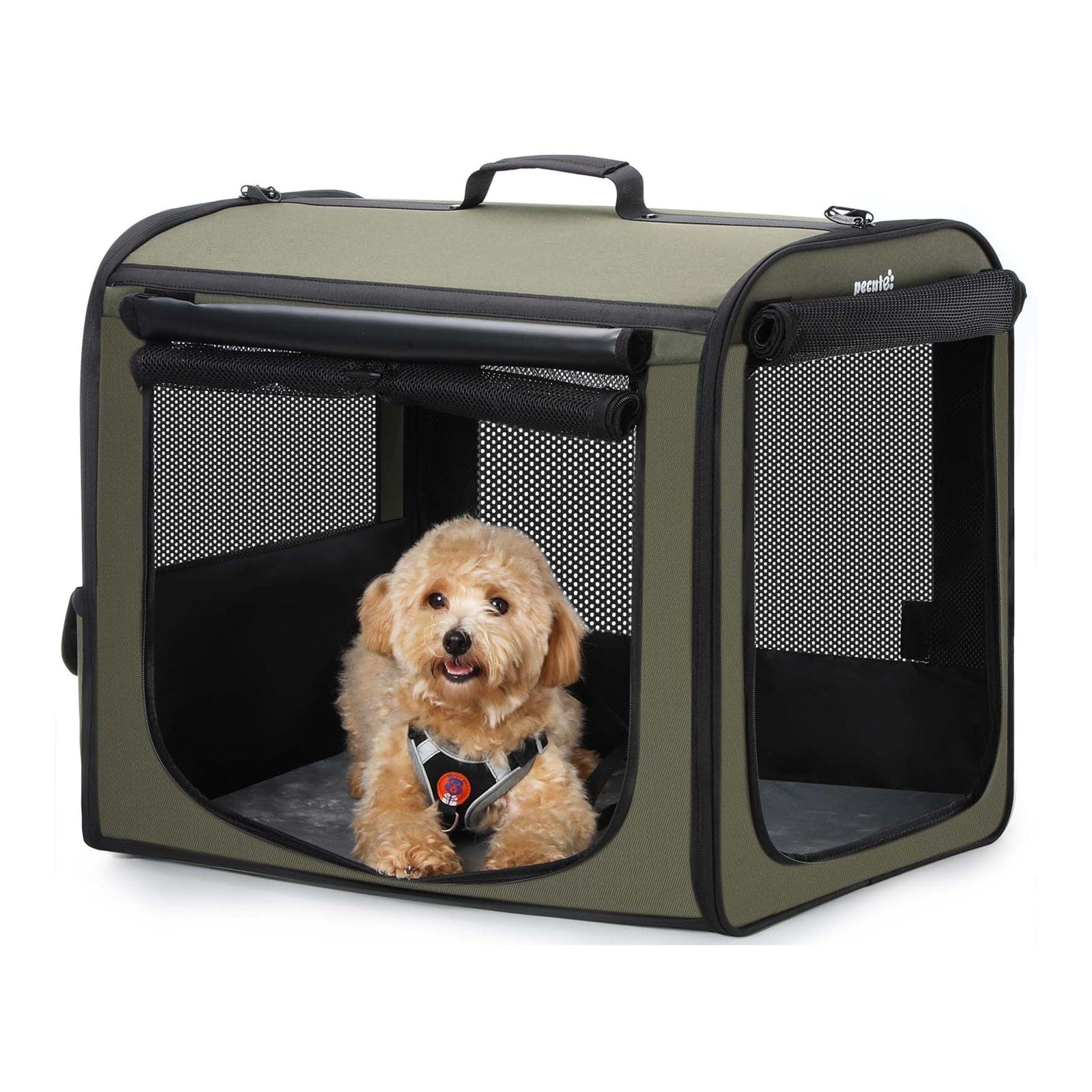 Pecute Portable Dog Car Carrier Crate Transportation Carrier Light Weight