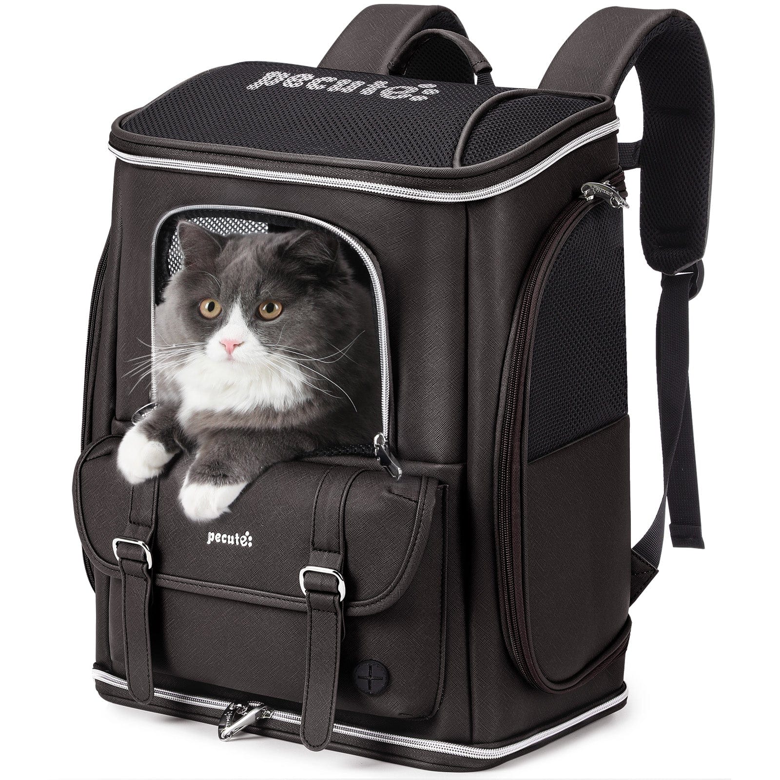 Pecute Anti-Gravity 30% Energy Saving Cat Backpack Carrier Waterproof PU Leather