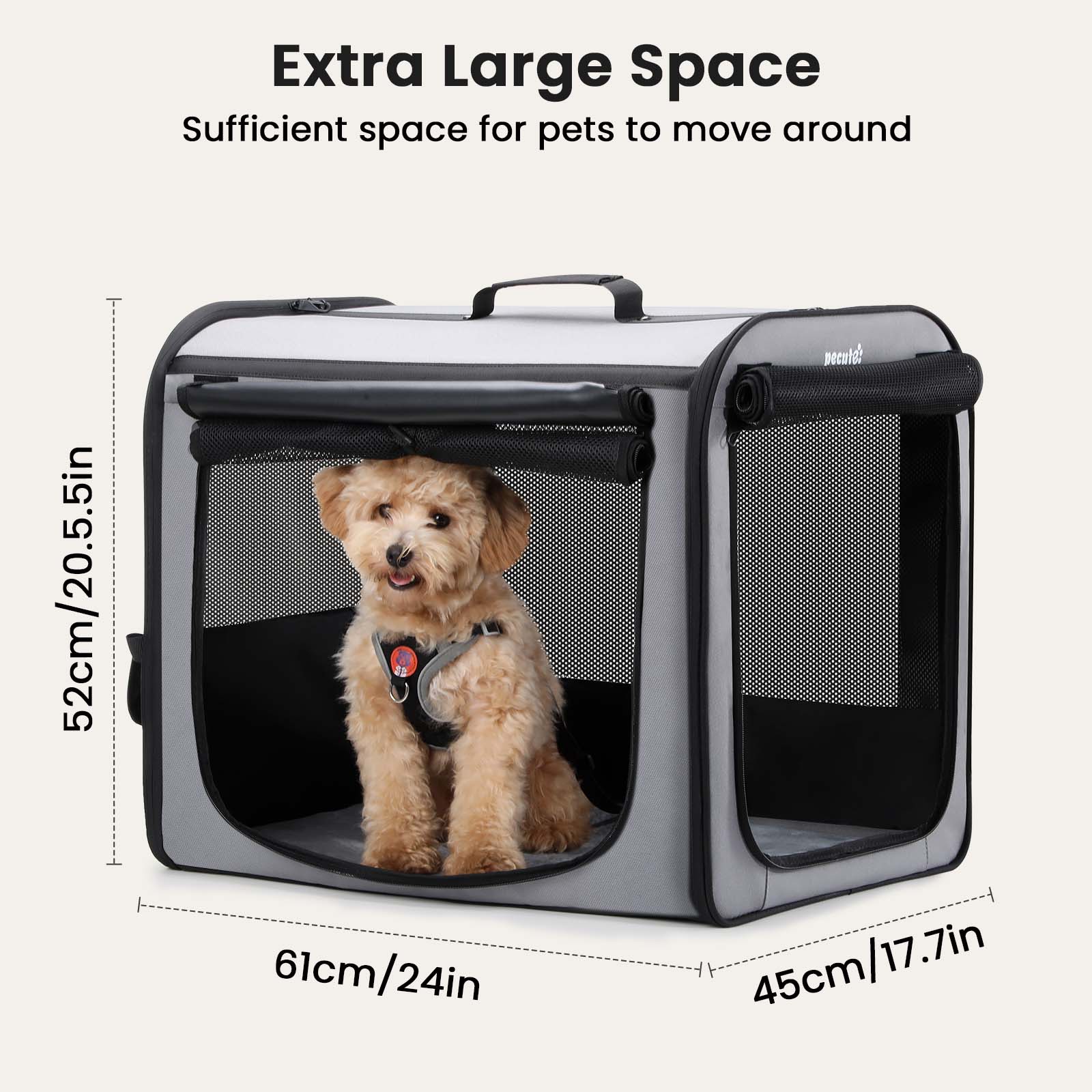 Pecute Portable Dog Car Carrier Crate Transportation Carrier Light Weight
