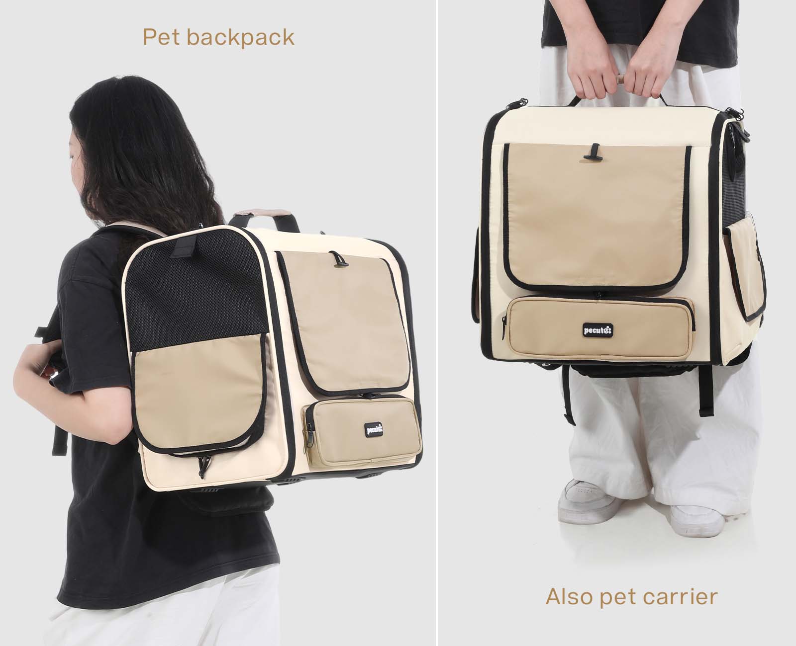 Pecute Hardtop Widened Pet Carrier Backpack Dog Backpack