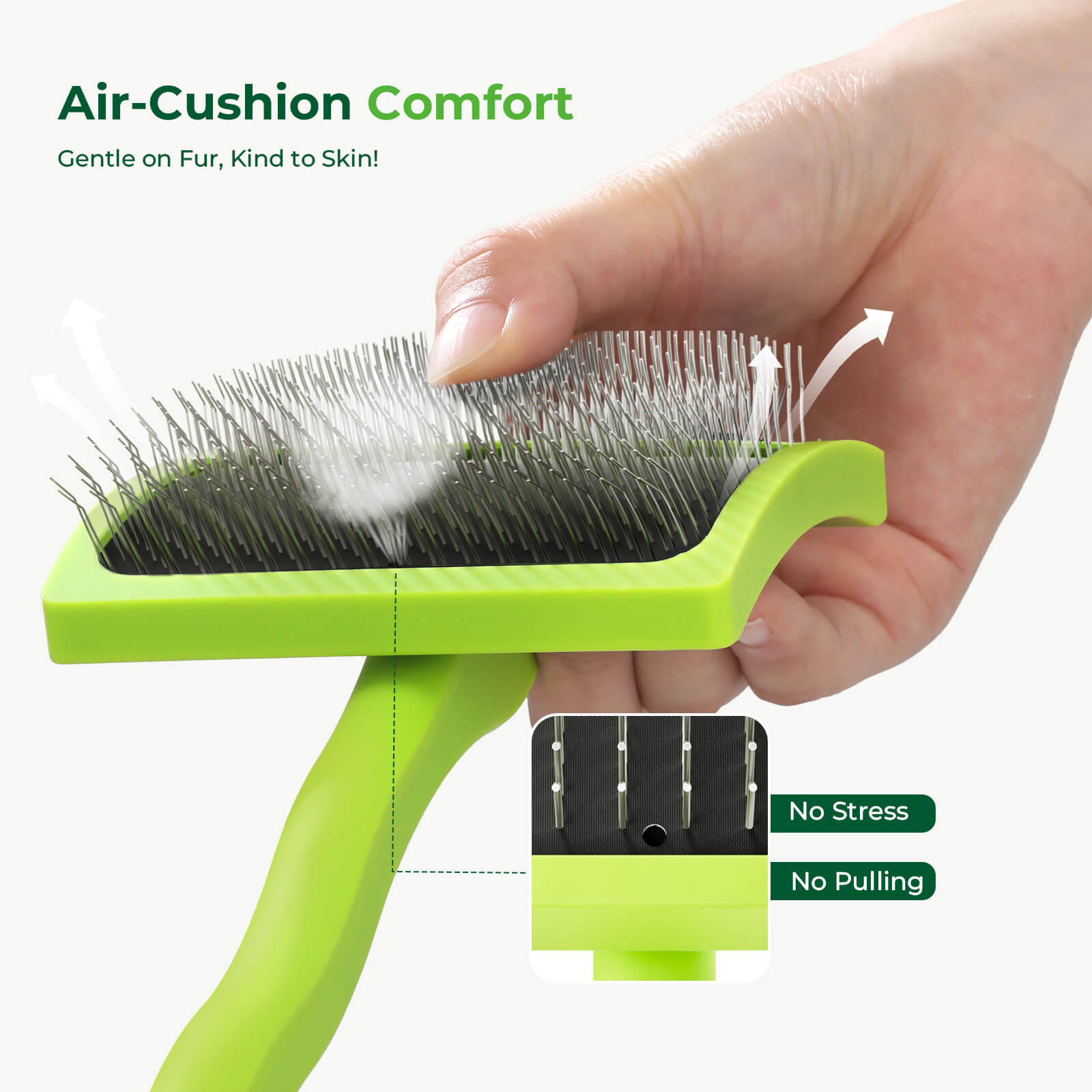 Pecute Professional Slicker Brush for Dogs & Pet Comb Grooming Dog Brush
