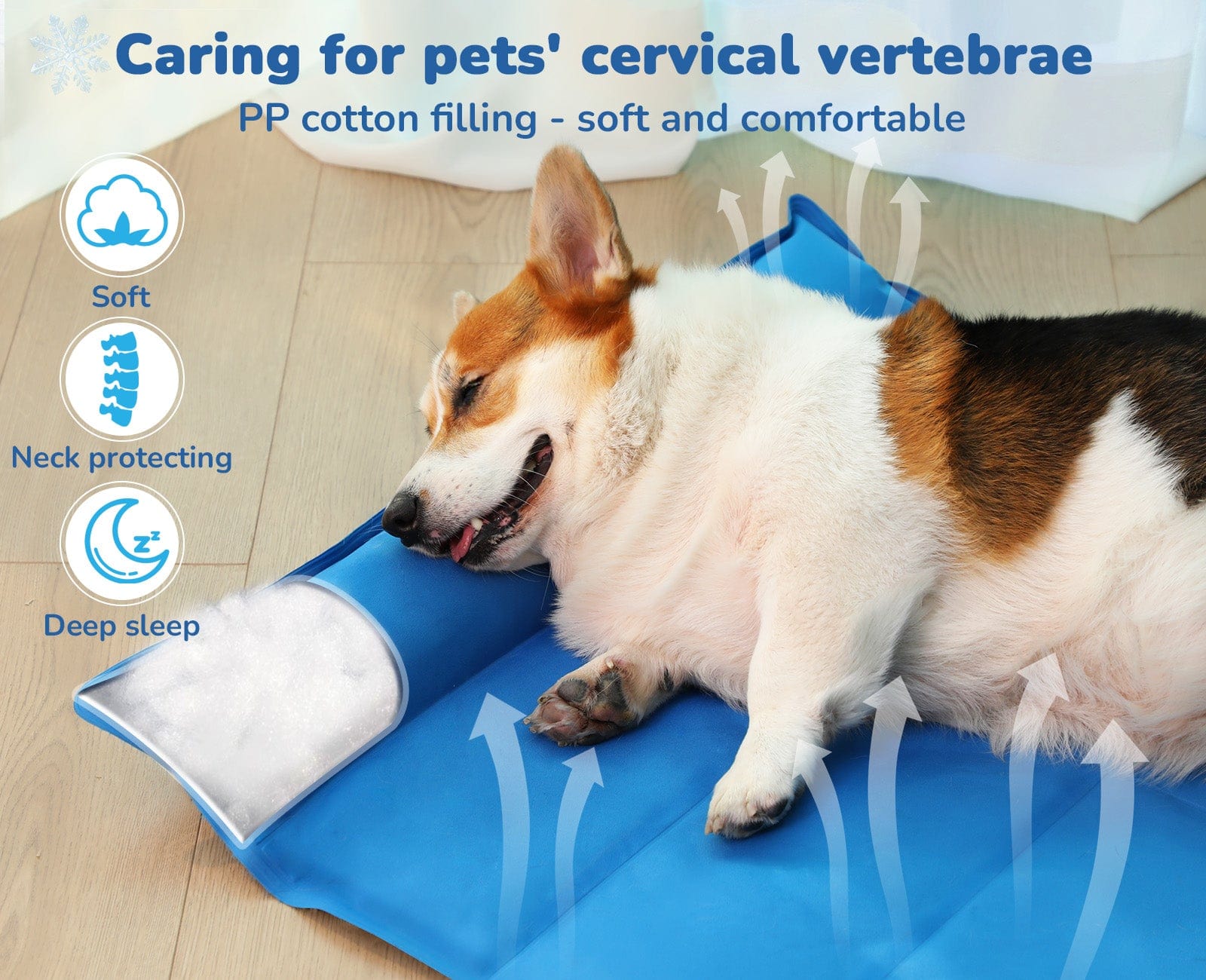 Pecute M-XL Dog Cooling Mat with Pillow