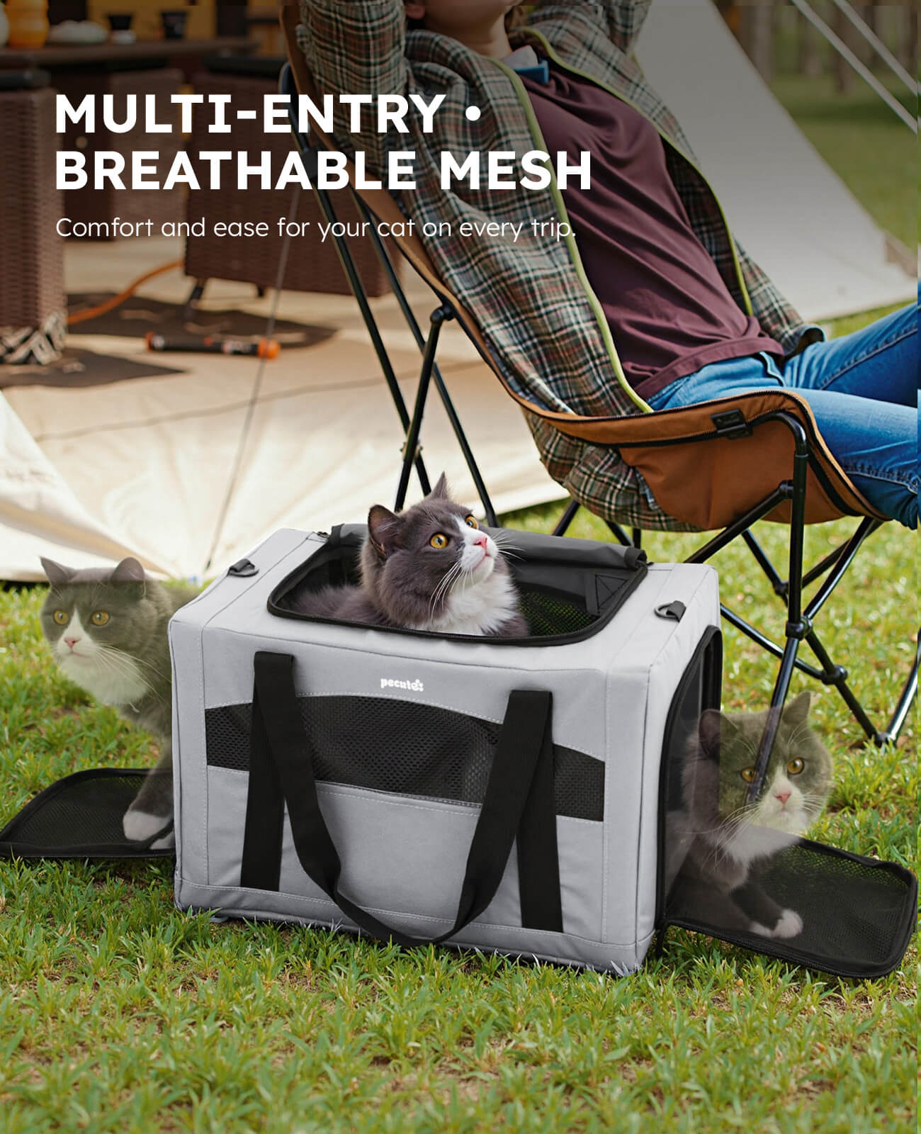 Pecute Cat Carrier Handbag Stable Breathable and Portable for Travel and Outing