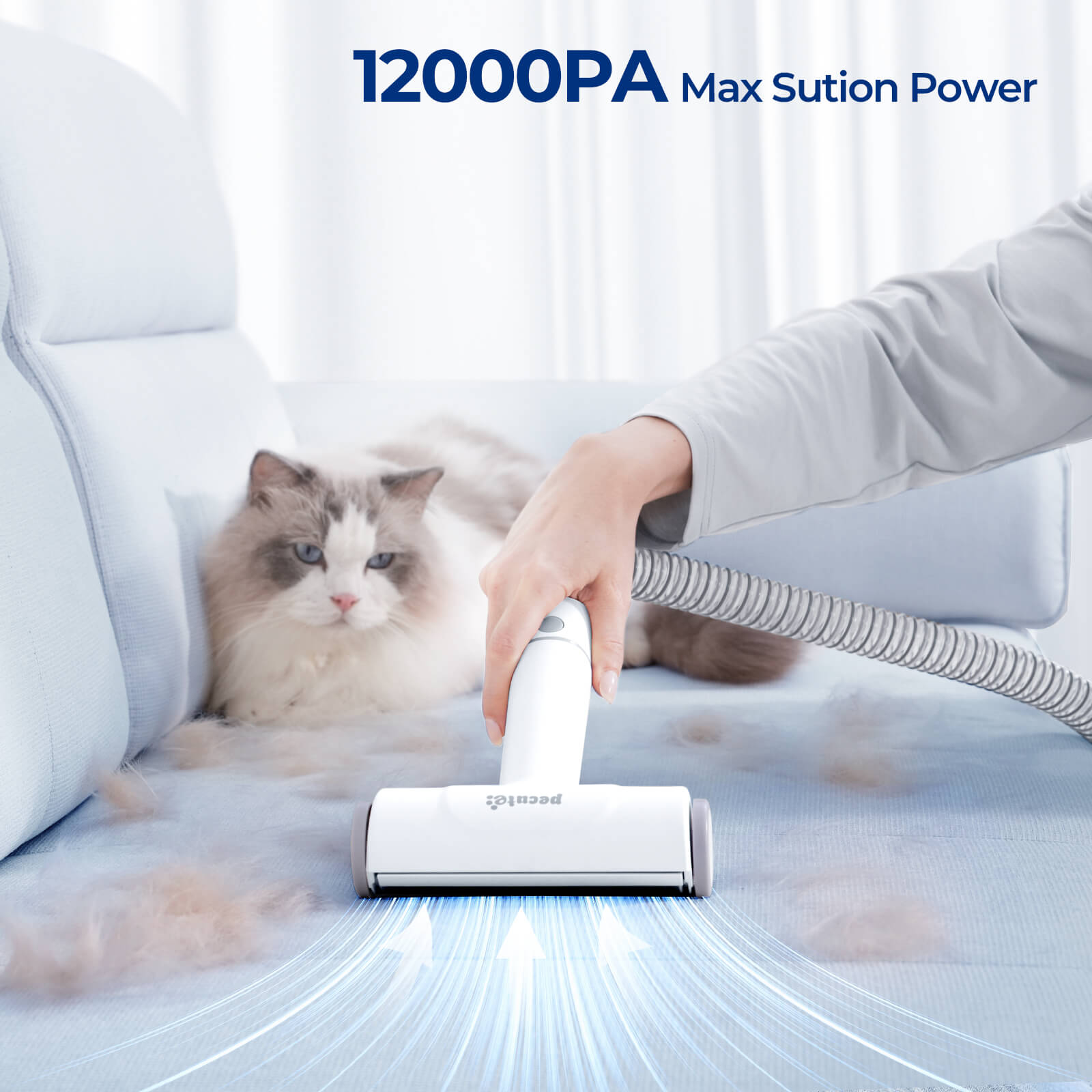 Pecute 4-in-1 Pet Grooming Vacuum Kit with Clipper Brush