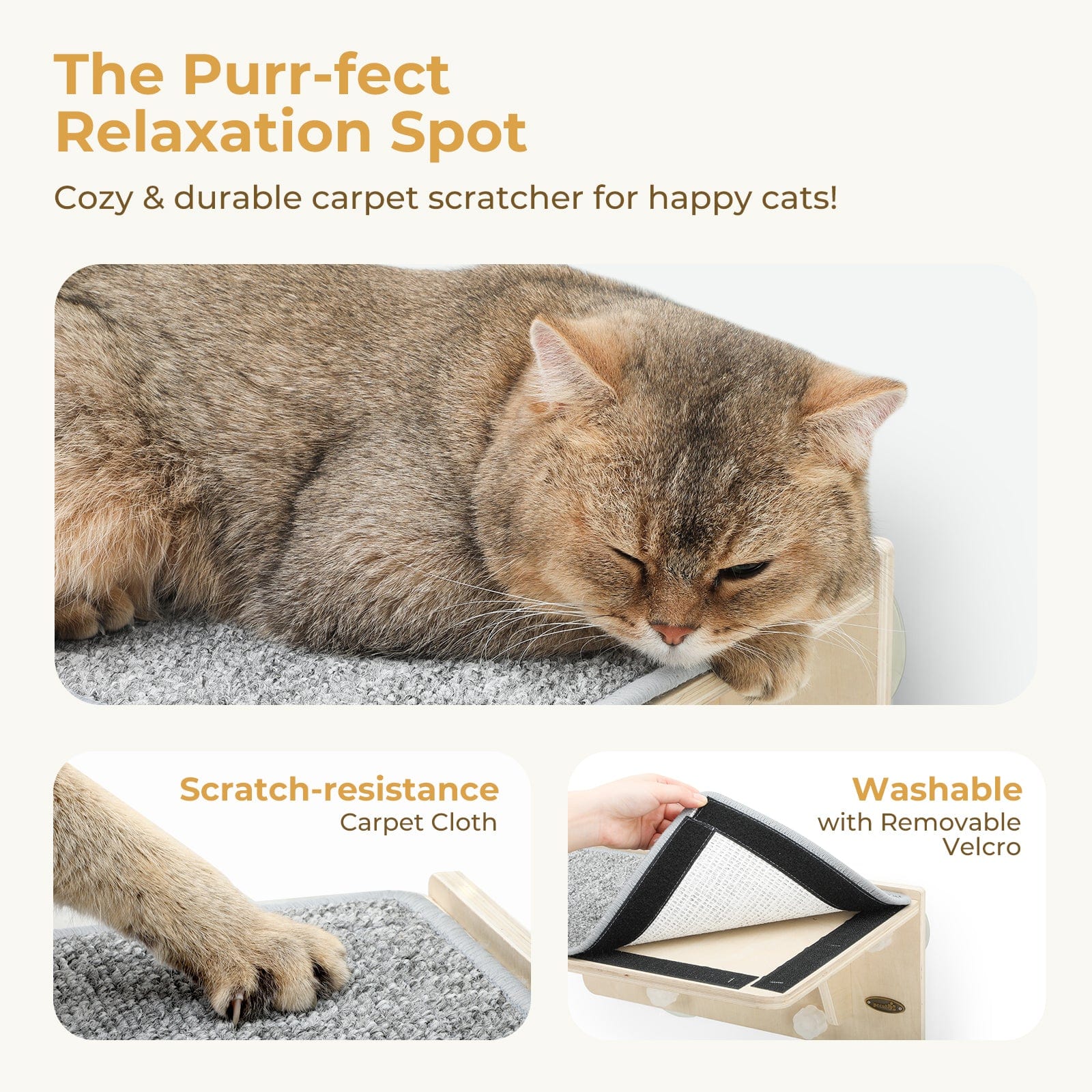 Pecute Wood Wall-Mounted Cat Climbing Shelf