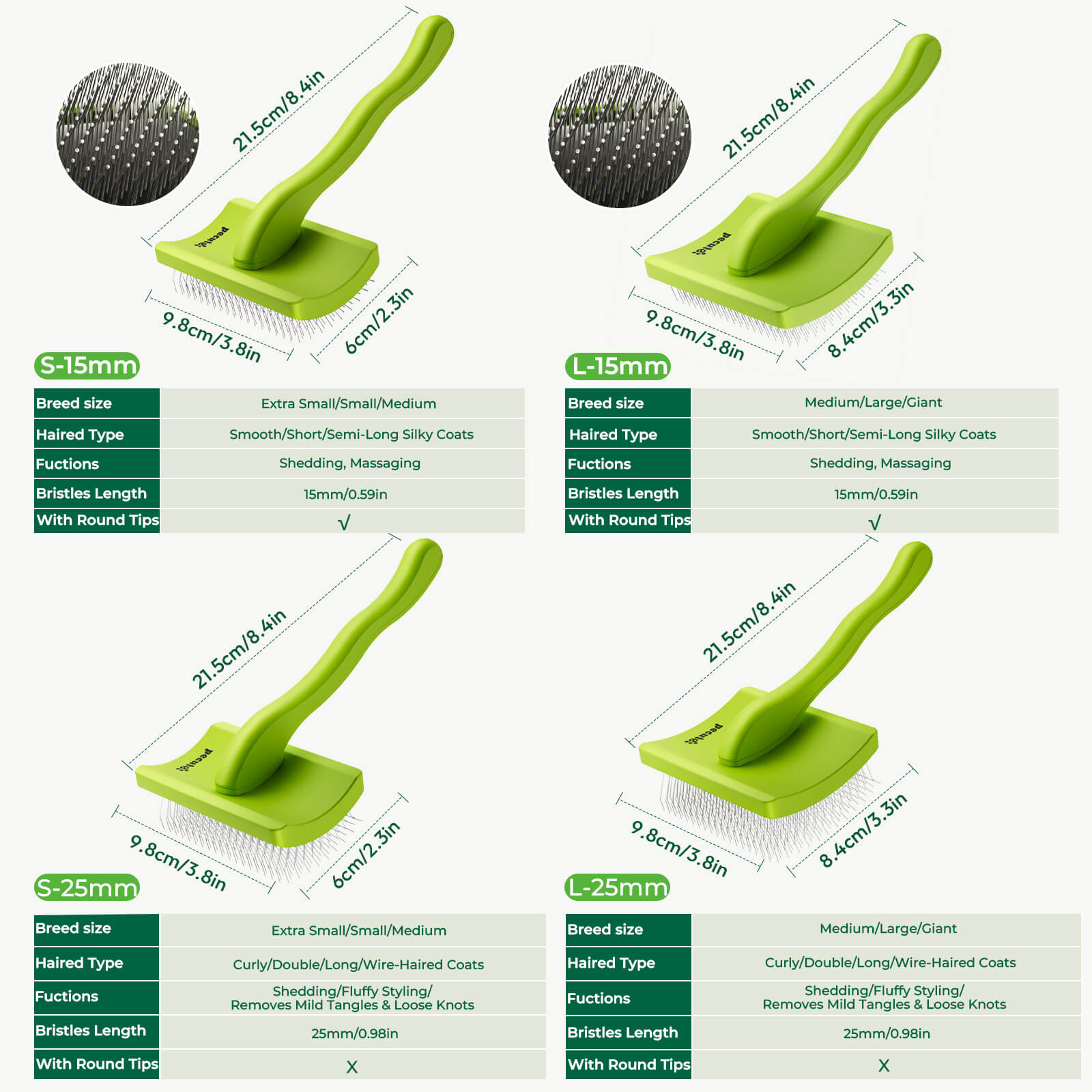 Pecute Professional Slicker Brush for Dogs & Pet Comb Grooming Dog Brush