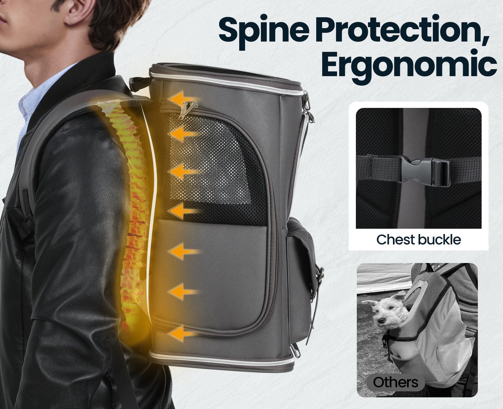 Pecute Anti-Gravity 30% Energy Saving Cat Backpack Carrier Waterproof PU Leather