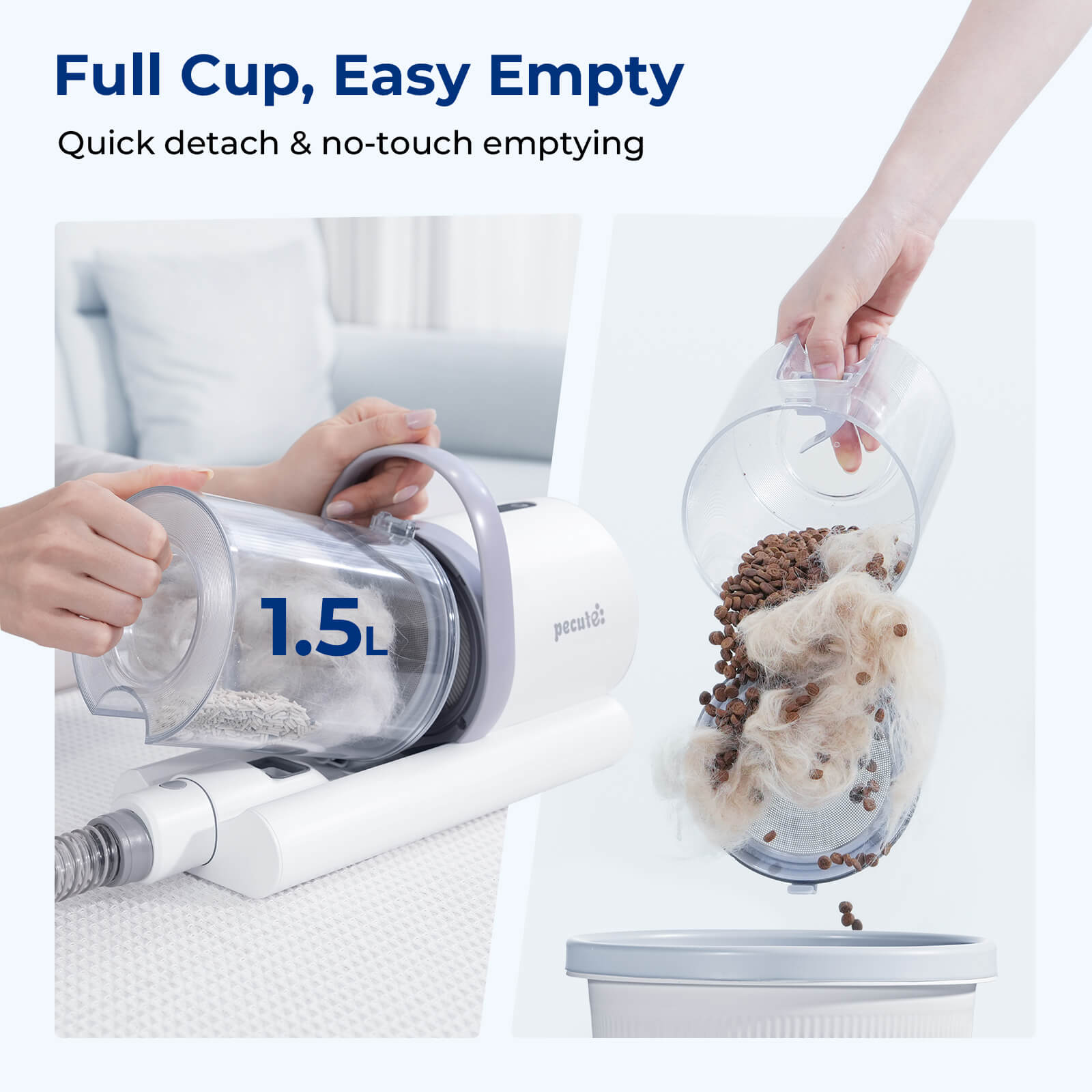 Pecute 4-in-1 Pet Grooming Vacuum Kit with Clipper Brush