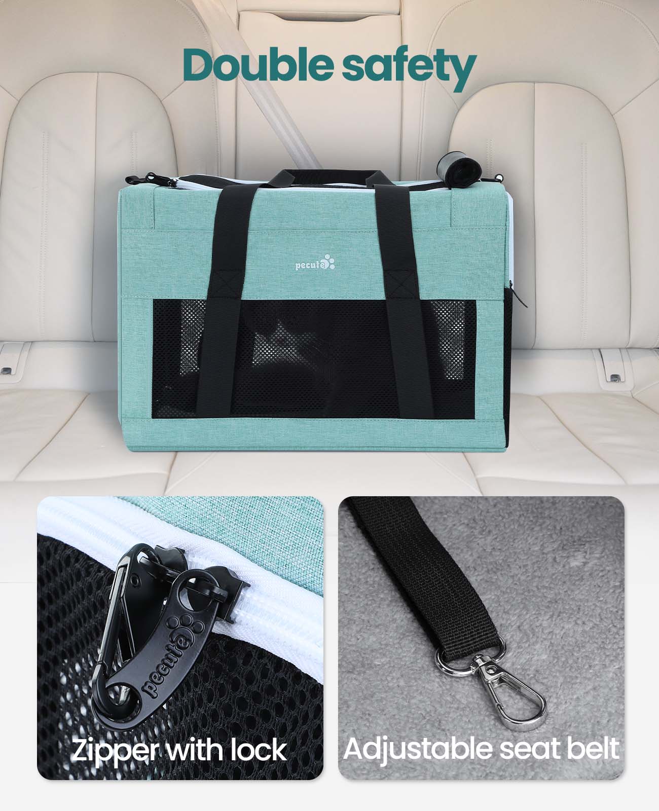 Borsa per trasportino per gatti Pecute approvata dalla compagnia aerea Telaio integrato extra stabile