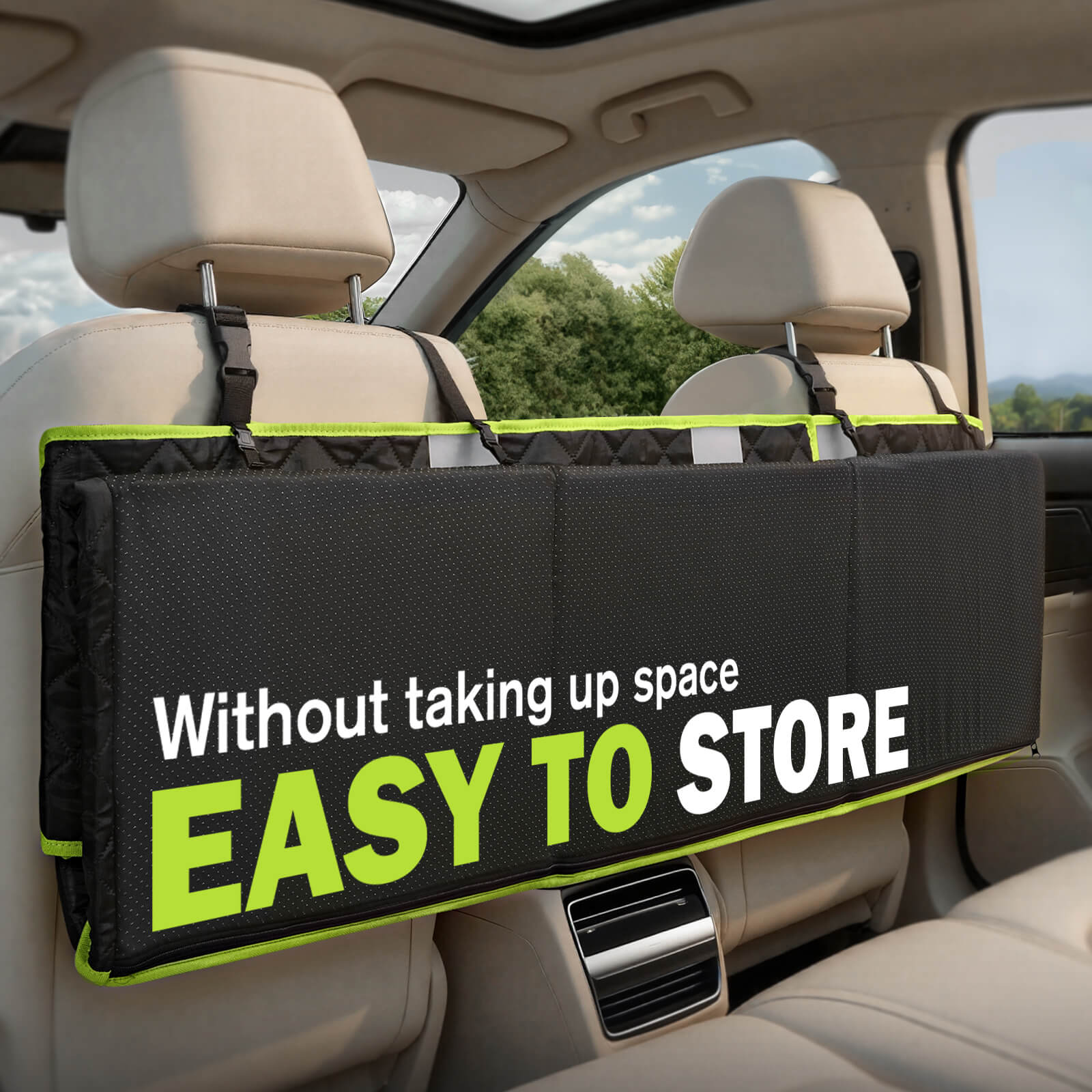 Pecute Full Surrounded Dog Car Seat Cover for Back Seat, Car Window Fixing for Maximum Car Protection