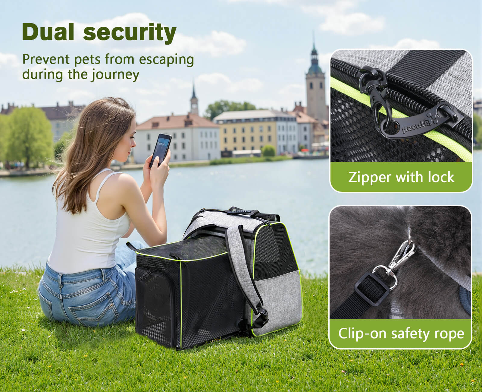 Pecute Expandable Cat Carrier Backpack Pet Carrier with Ventilated Mesh for Cats Dogs up to 11 lbs