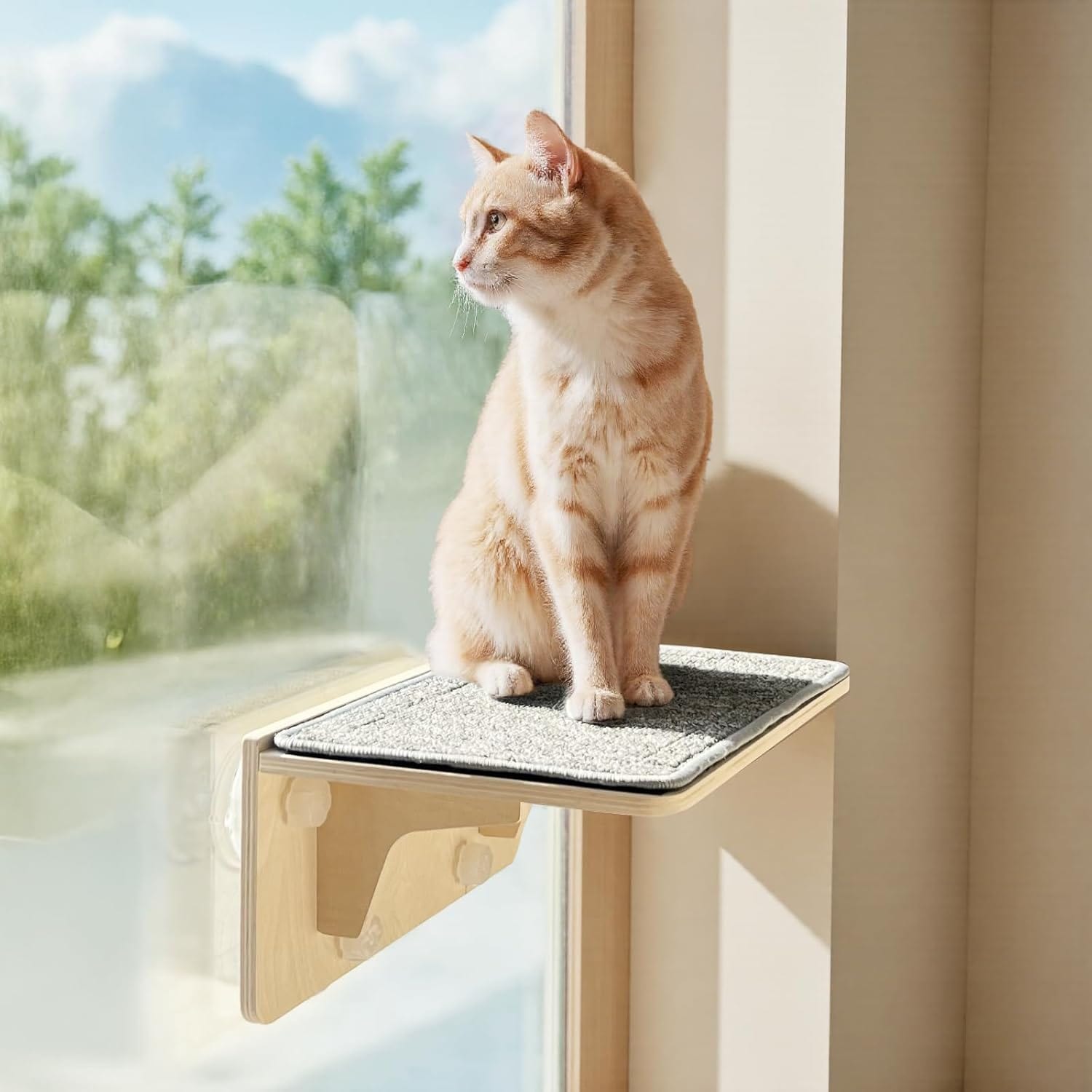 Pecute Wood Wall-Mounted Cat Climbing Shelf