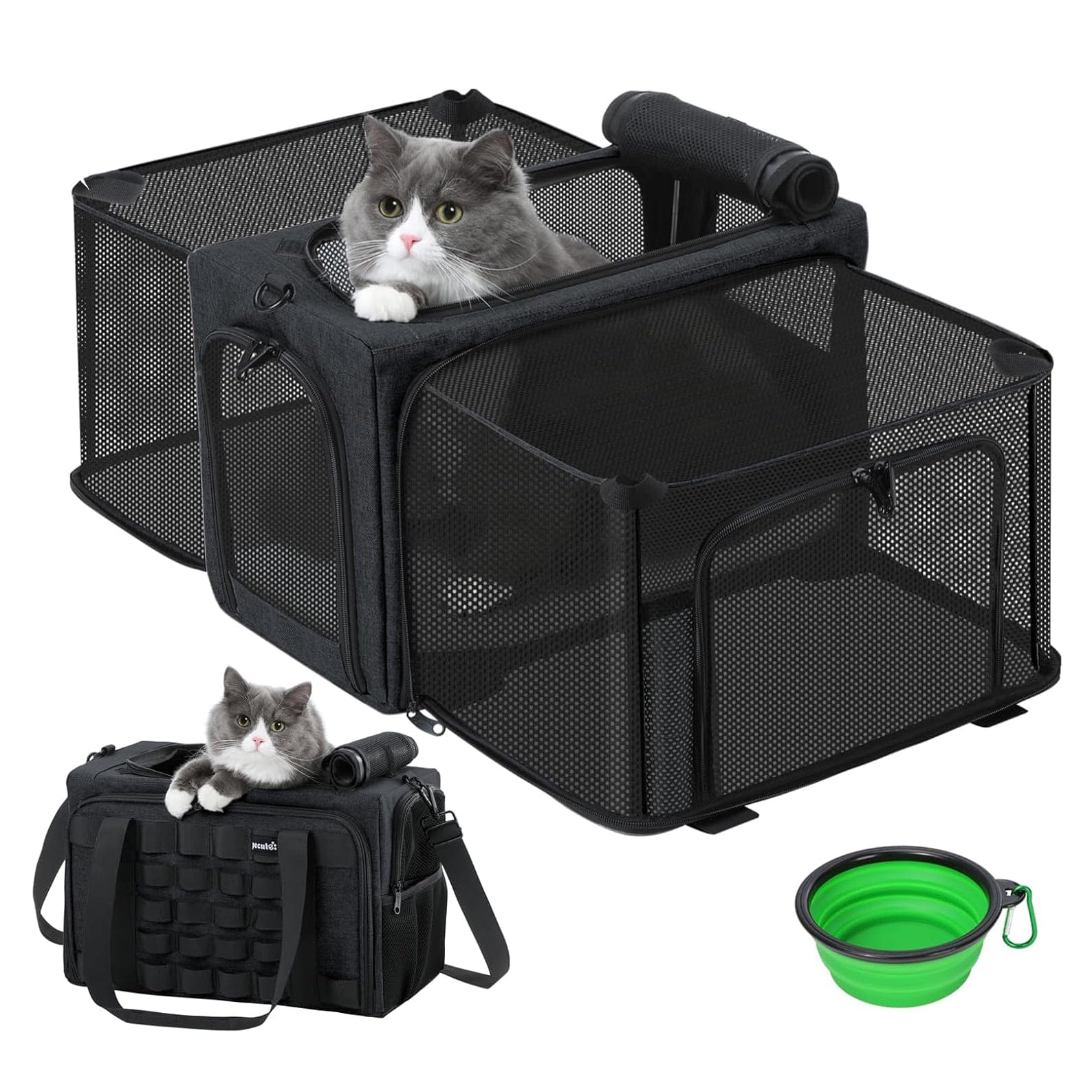 Pecute Airline Approved Cat Carrier Expandable Pet Carrier up to 5kg/12lbs