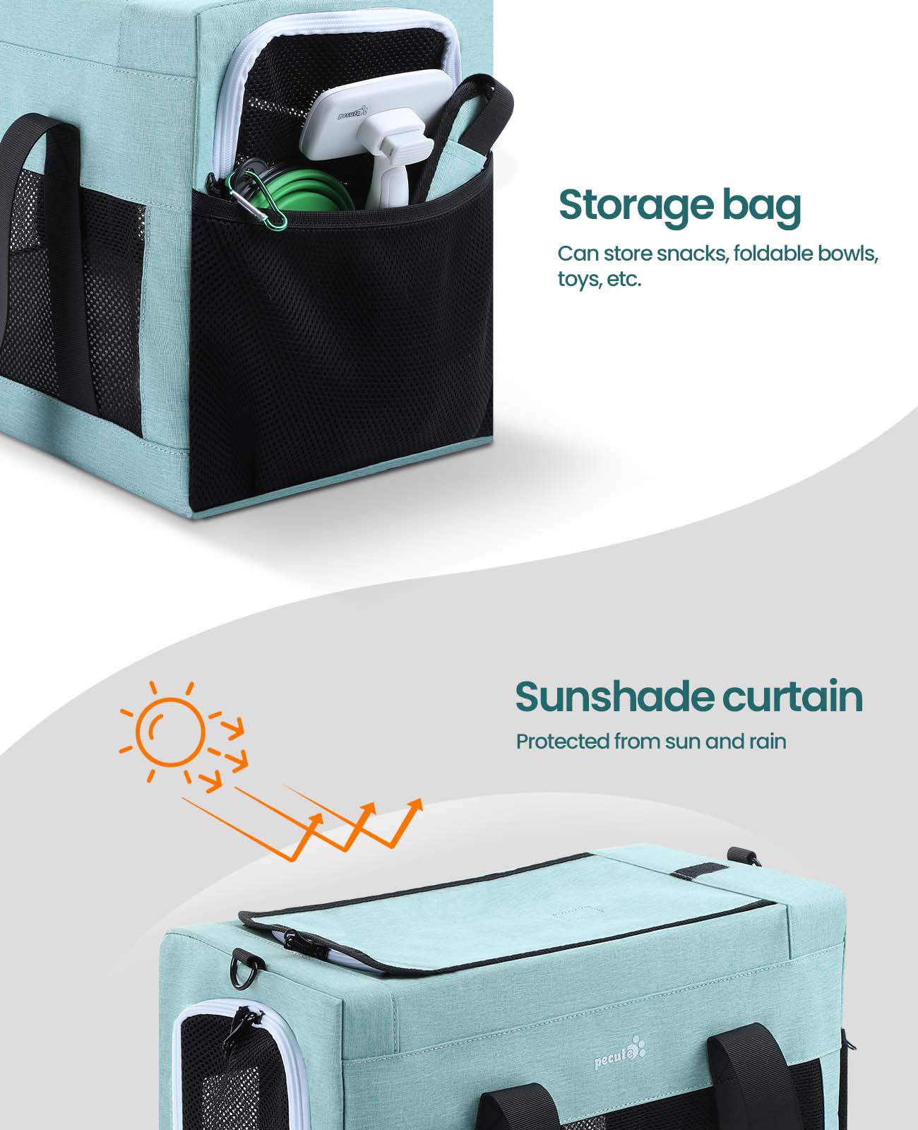 Borsa per trasportino per gatti Pecute approvata dalla compagnia aerea Telaio integrato extra stabile