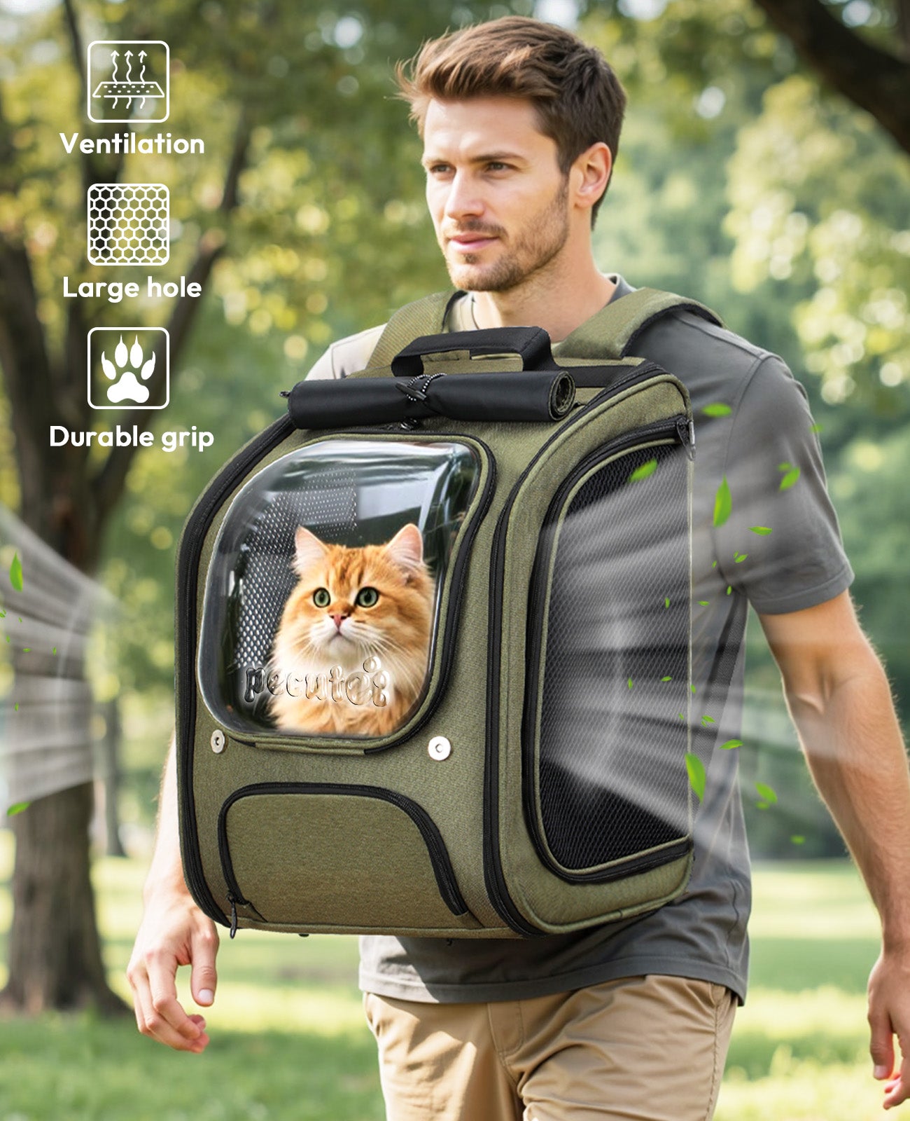 Pecute Bubble Cat Backpack Carrier Large Space Ergonomic 3D Design Breathable & Shaded