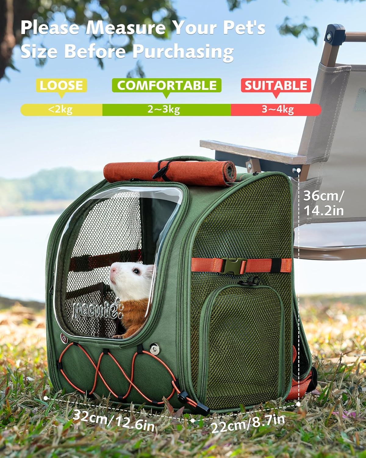 Pecute Small Pet Carrier Breathable Guinea Pig Carrier