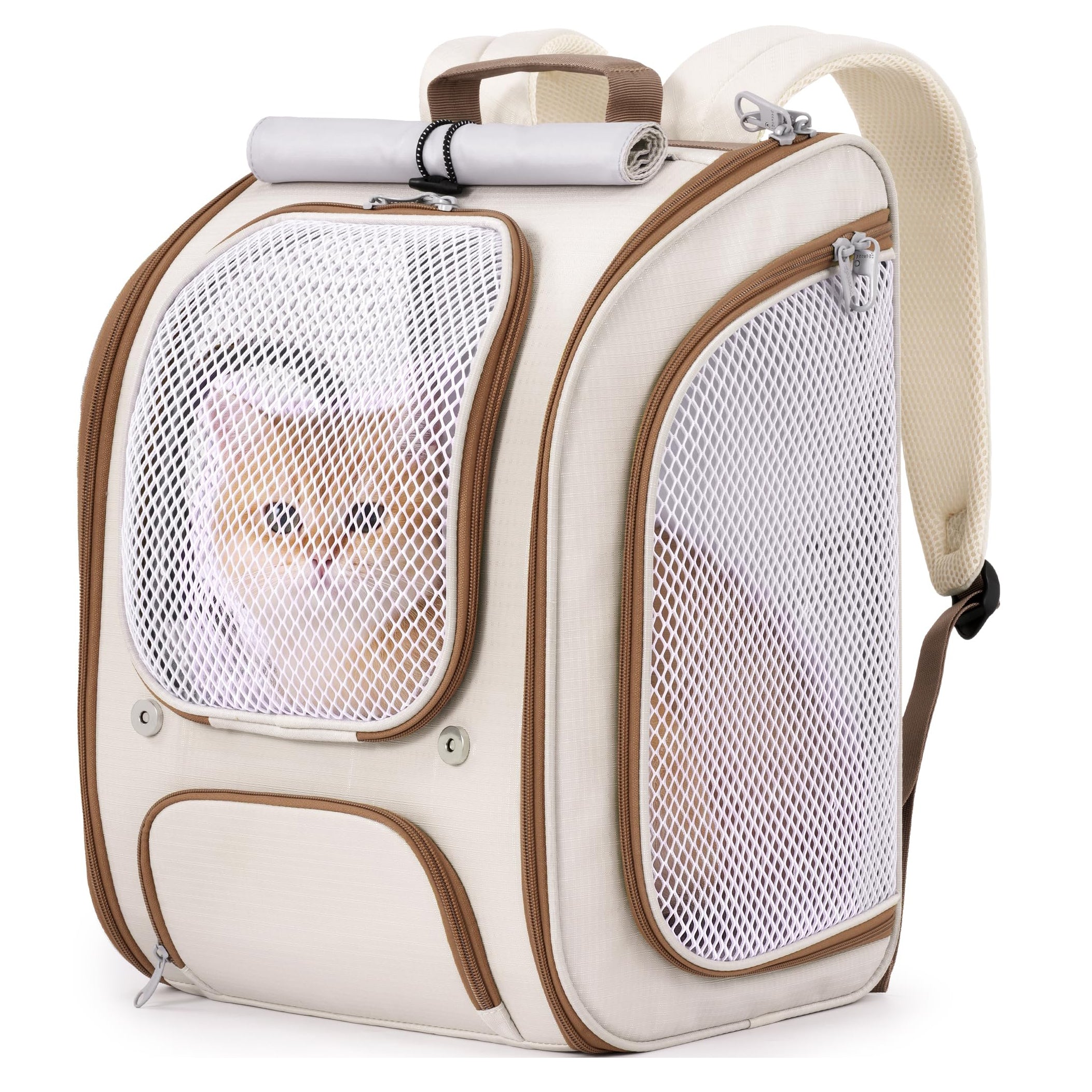 Pecute Cat Backpack Carrier, Spacious & Breathable Pet Backpack, Green