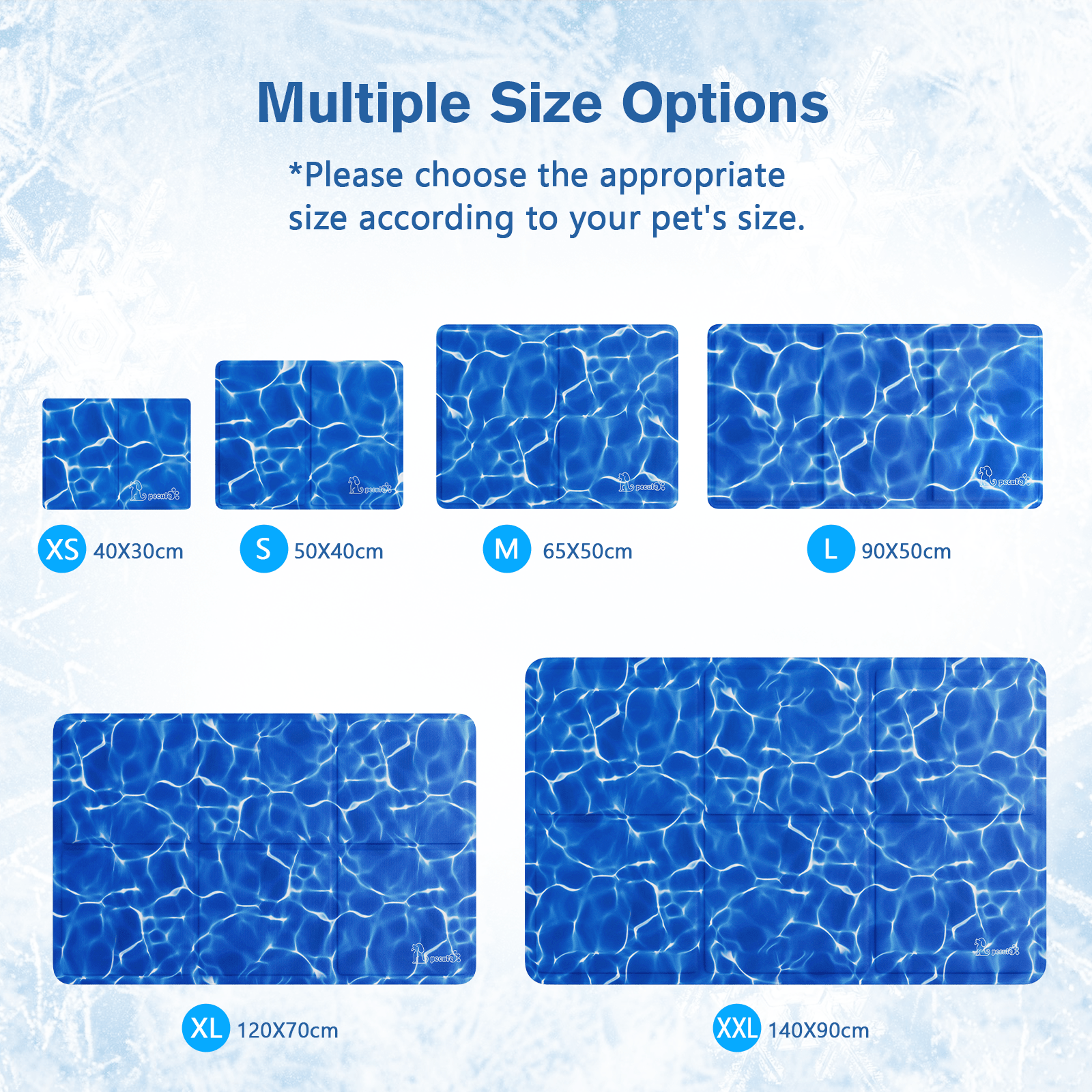 Tapis de refroidissement Pecute XS-XXL ondulations d'eau