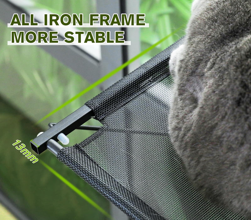 Pecute Cat Hammock Sunny Seat with Stainless Steel Frame.