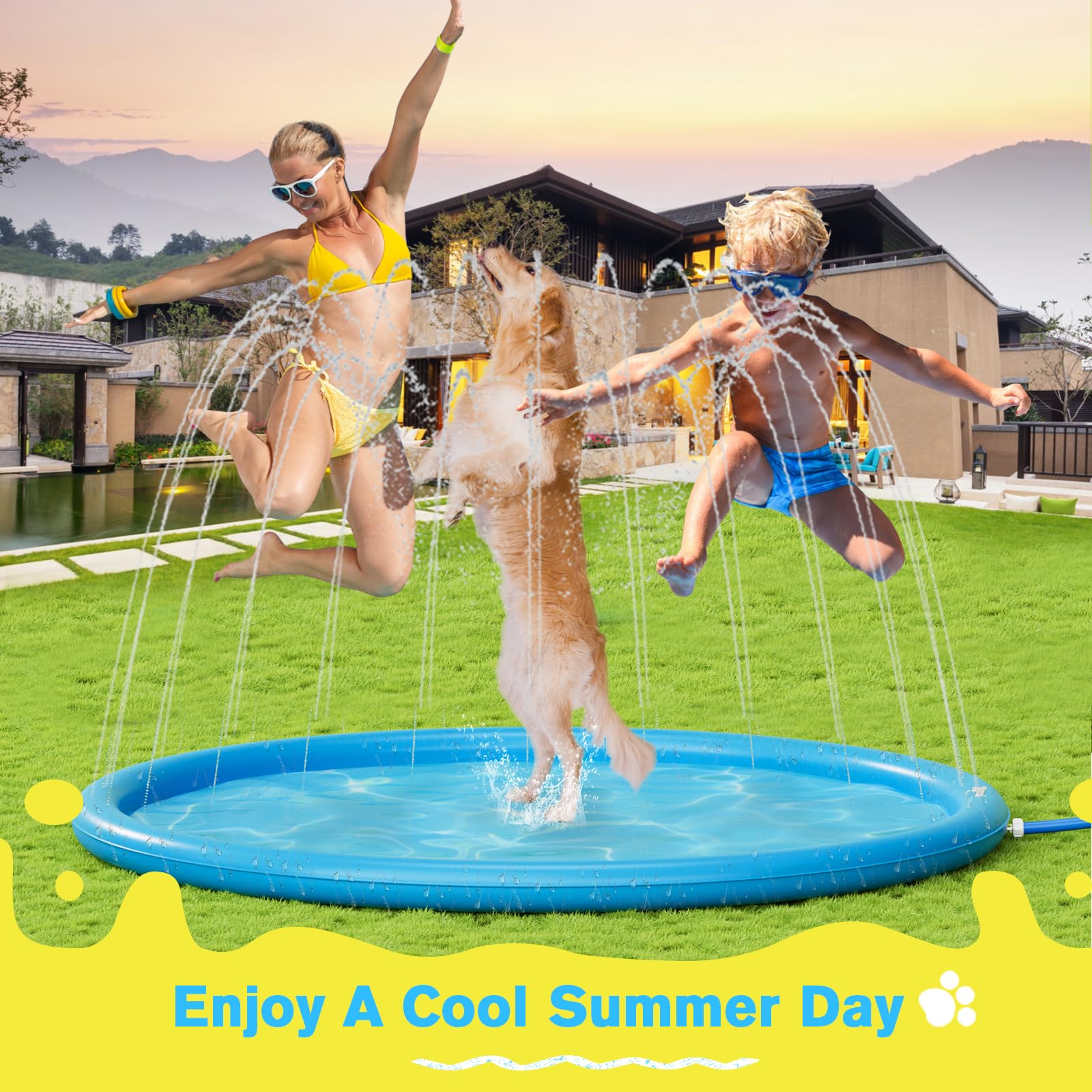 Pecute S-4XL Sprinkler Pad for Dogs & Kids