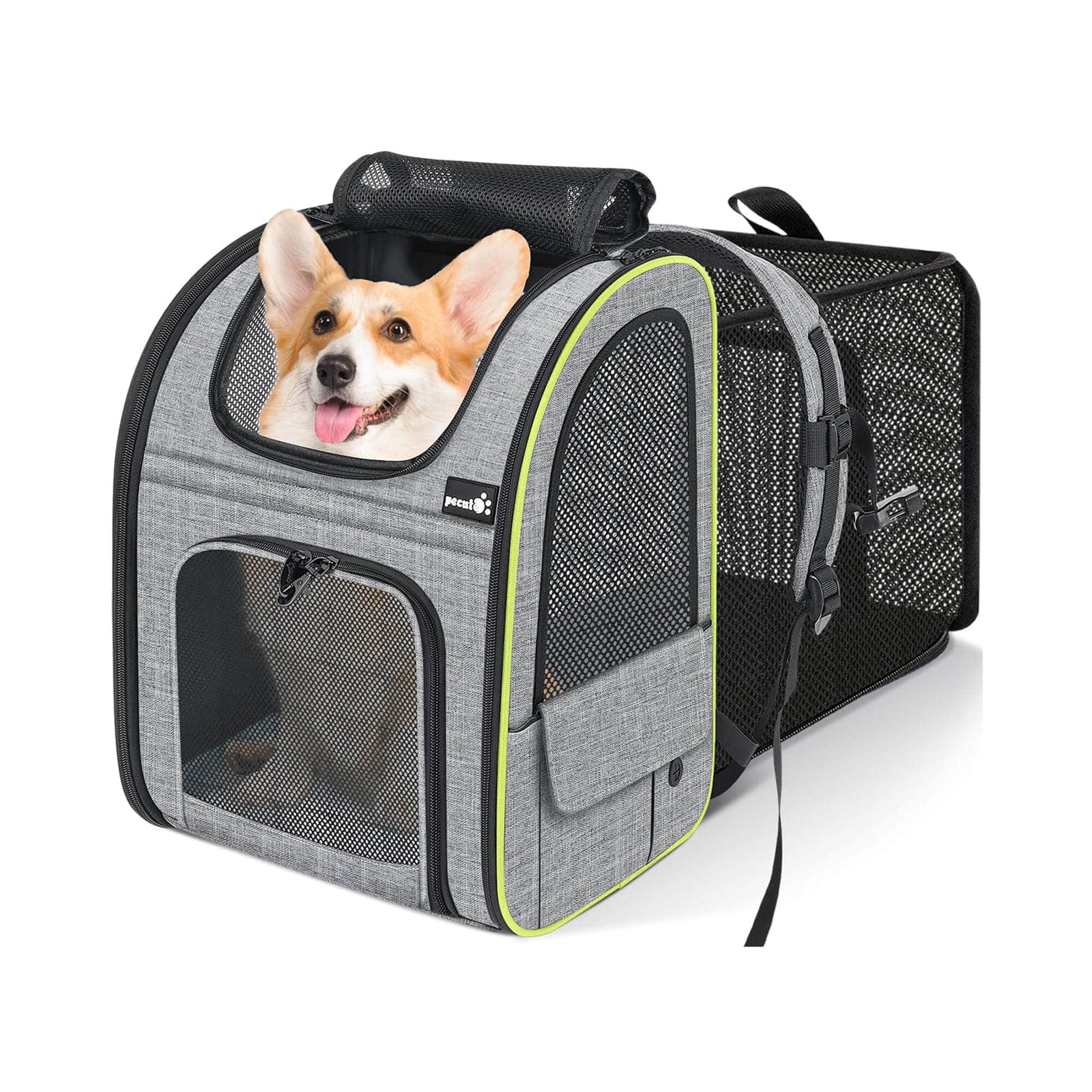 Pecute Cat Carrier Dog Backpack Expandable (Grey) - As Seen on TV