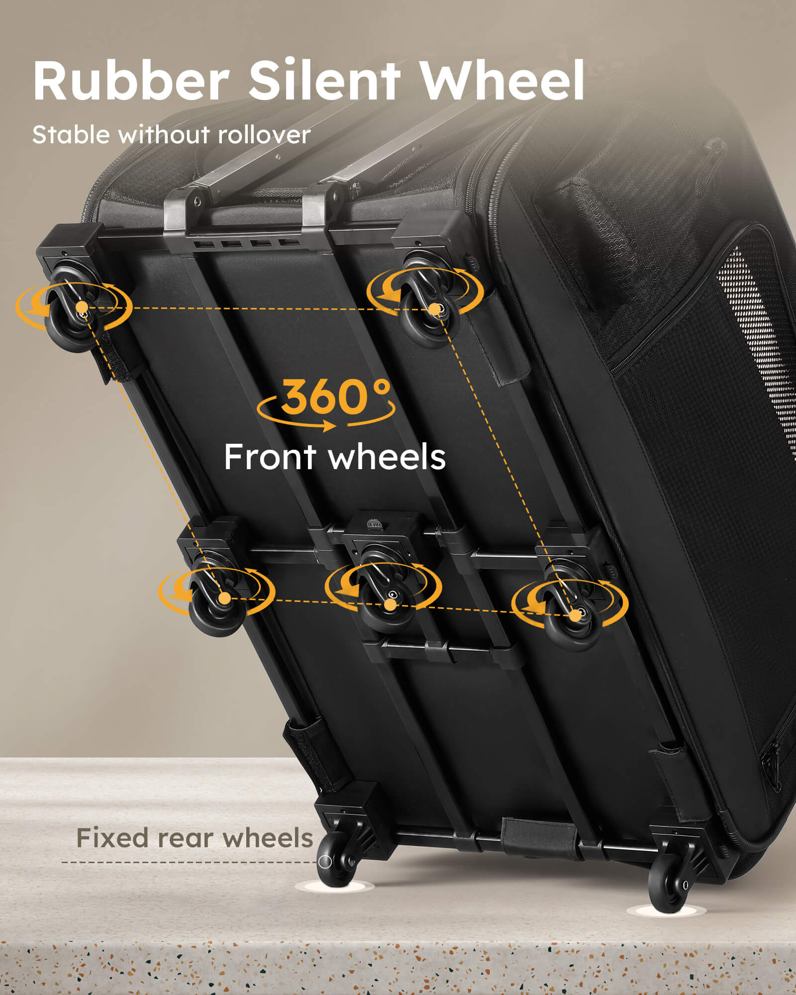 Pecute Pet Stroller for Short Legged Dogs Dog Carrier with Wheels for Dachshund, French Bulldog, Basset Hound, Corgi