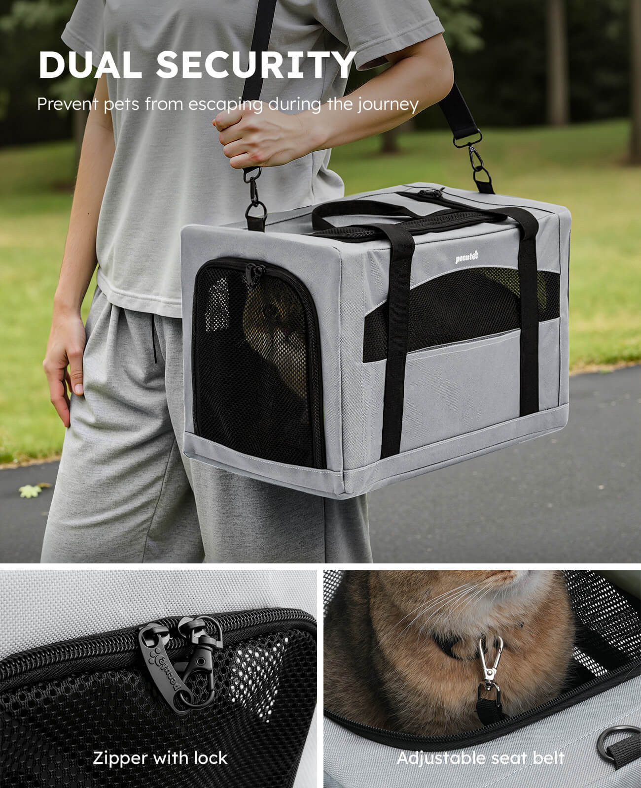 Pecute Cat Carrier Handbag Stable Breathable and Portable for Travel and Outing