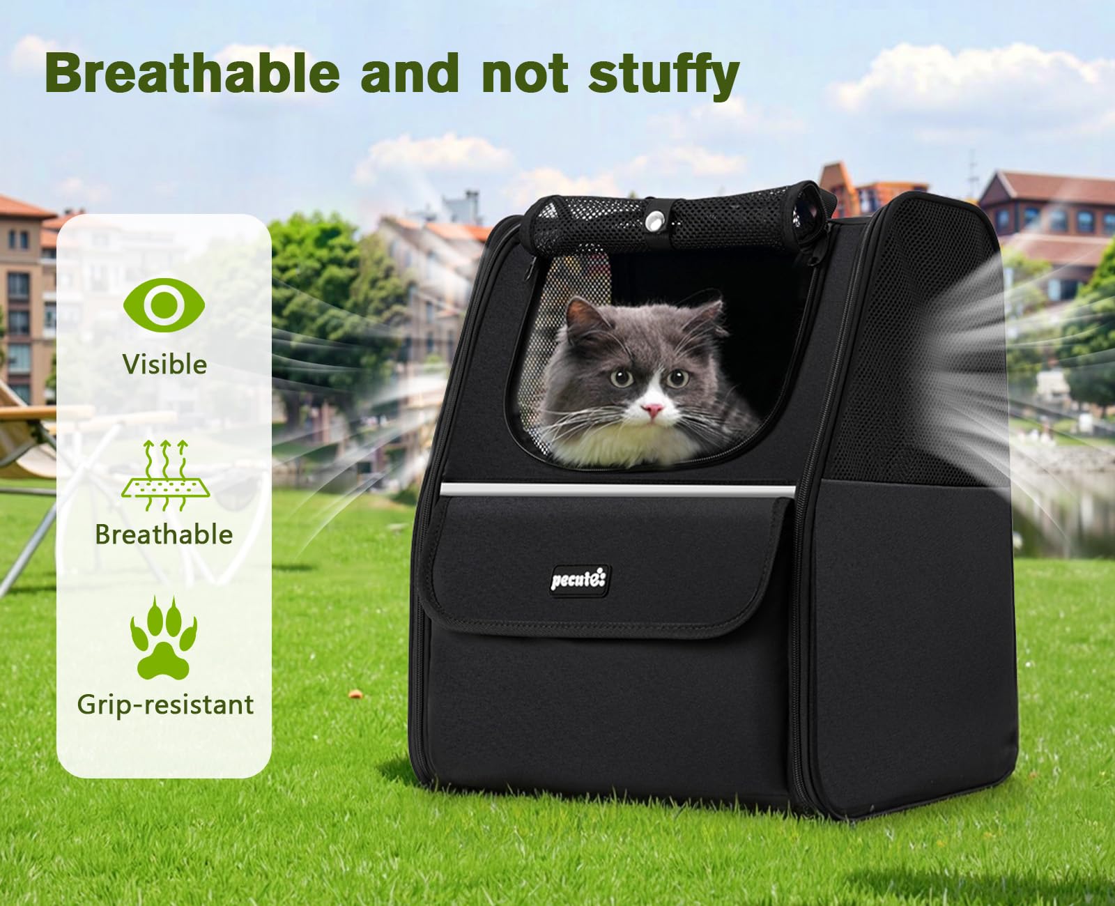 Pecute Trapezoidal Cat Carrier Pet Backpack
