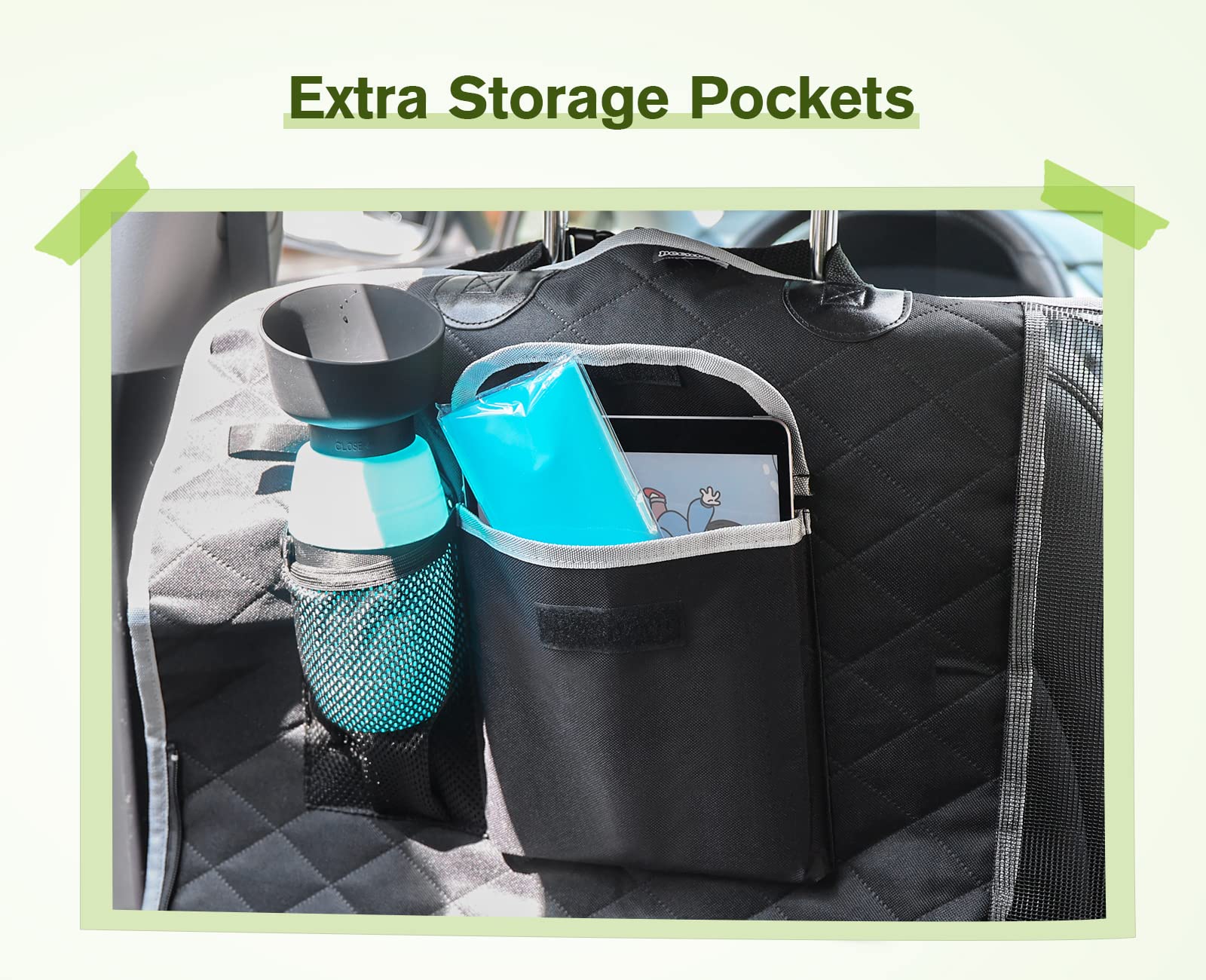 Housse de siège pour chien 100% étanche Pecute (Black Rhombus)