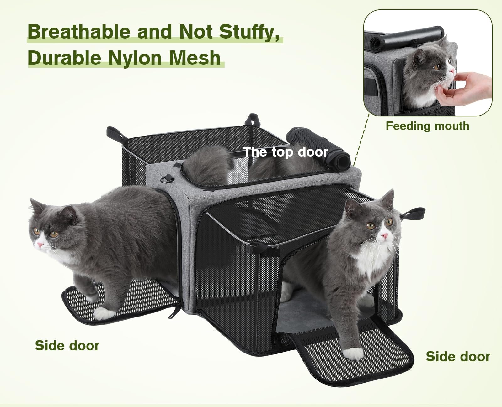 Pecute Airline Approved Cat Carrier Expandable Pet Carrier up to 5kg/12lbs