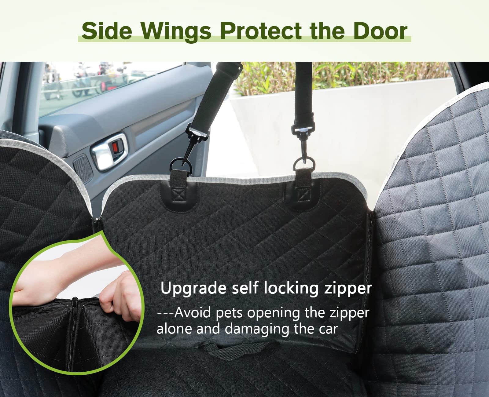 Housse de siège pour chien 100% étanche Pecute (Black Rhombus)