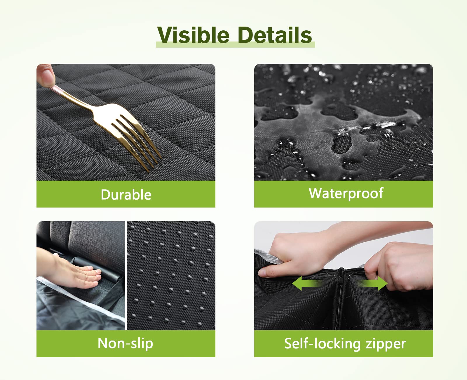 Housse de siège pour chien 100% étanche Pecute (Black Rhombus)